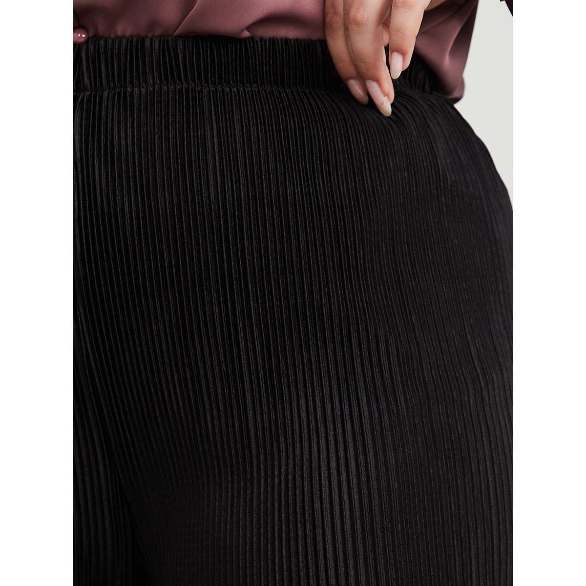 Styli Plus High Waist Plisse Wide Leg Trouser-women-clothing-bottoms-trousers-image-3