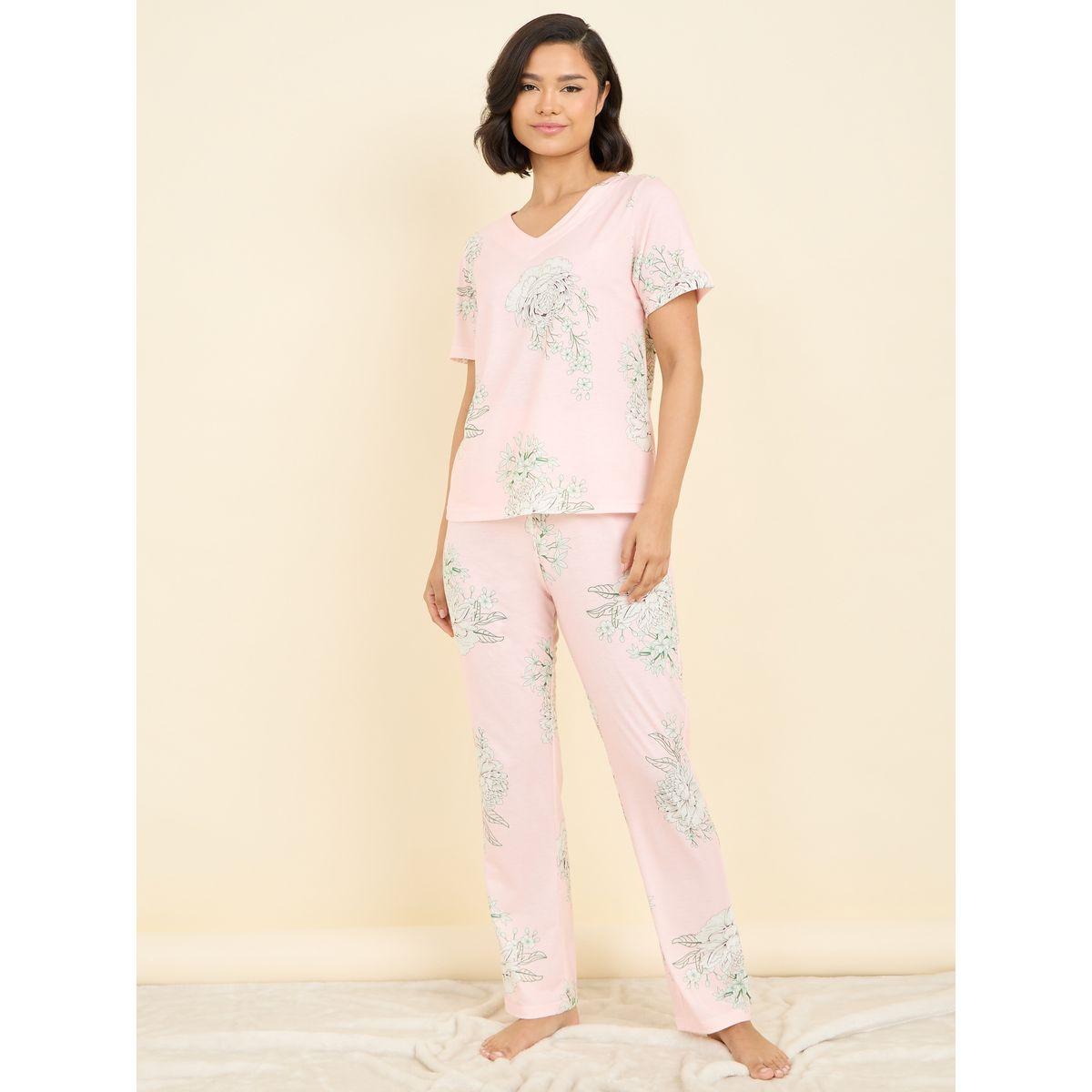 Styli Unwind AOP Floral Printed T-shirt and Pyjama Set-women-clothing-nightwear-pyjamas-longsets-image-1