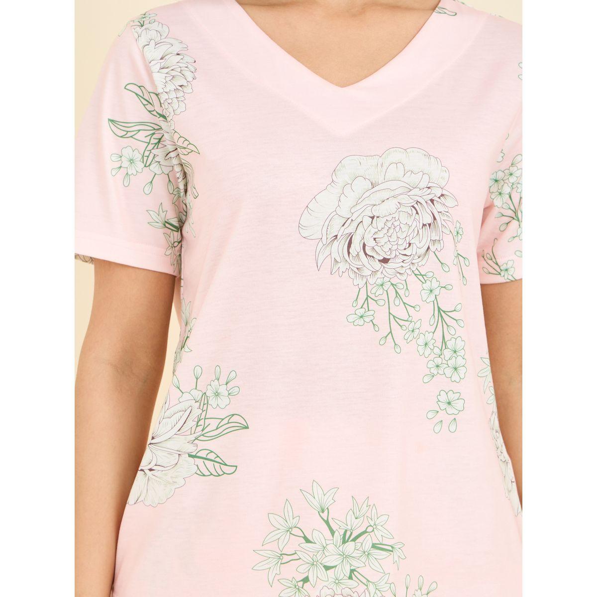مجموعة من بنطال بيجاما وتيشيرت مطبع بالكامل-women-clothing-nightwear-pyjamas-longsets-image-4
