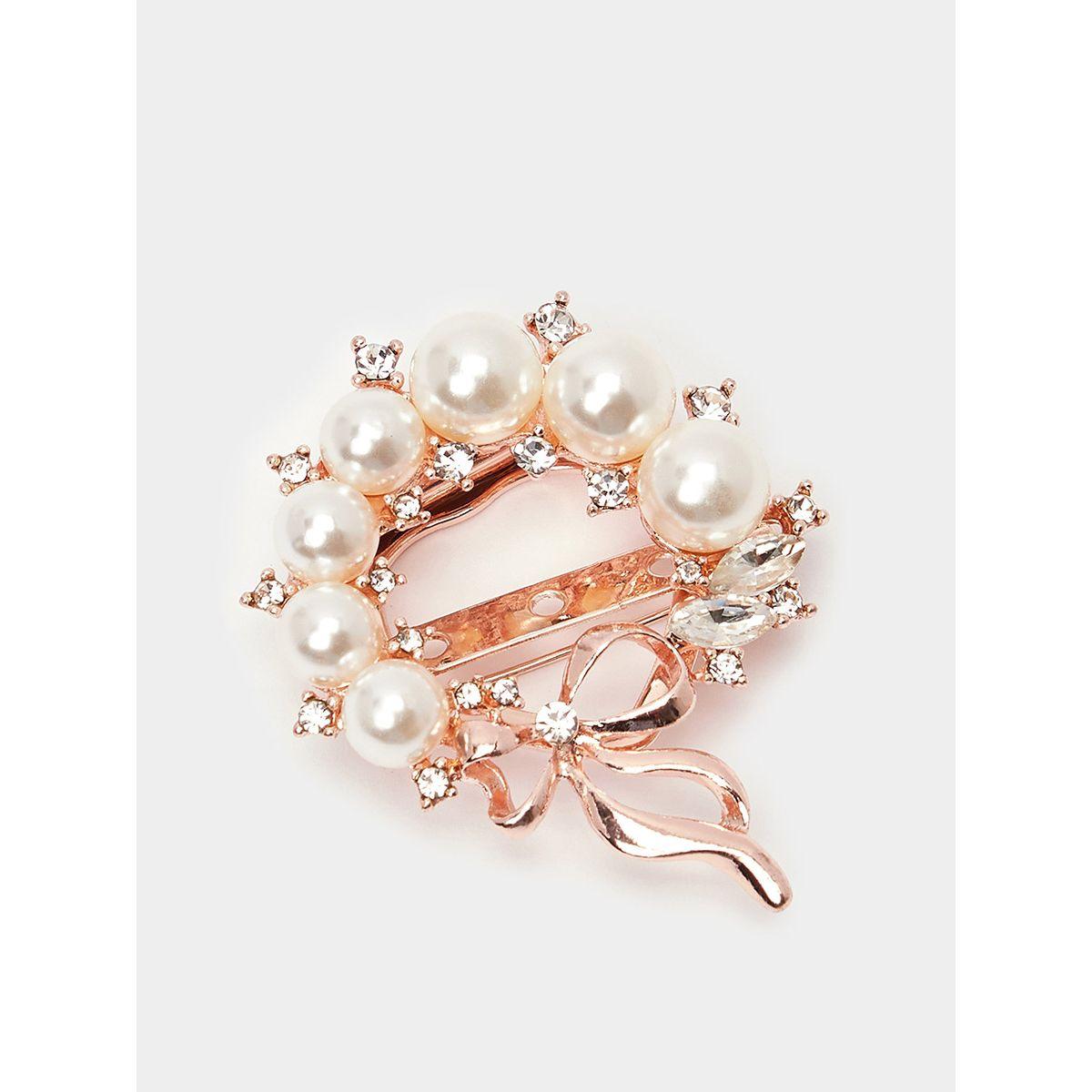 بروش مزين باللؤلؤ وحجر الراين من ستايلي-women-watchesandjewellery-jewellery-brooches-image-2