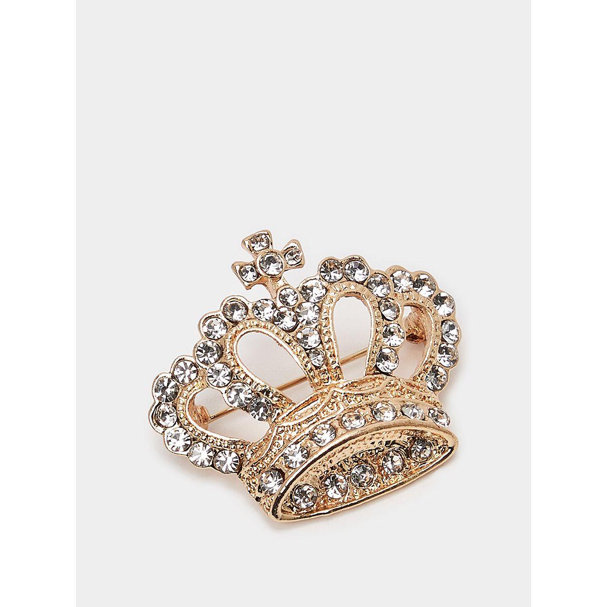 Styli Crown Embellished Brooch-women-watchesandjewellery-jewellery-brooches-image-2