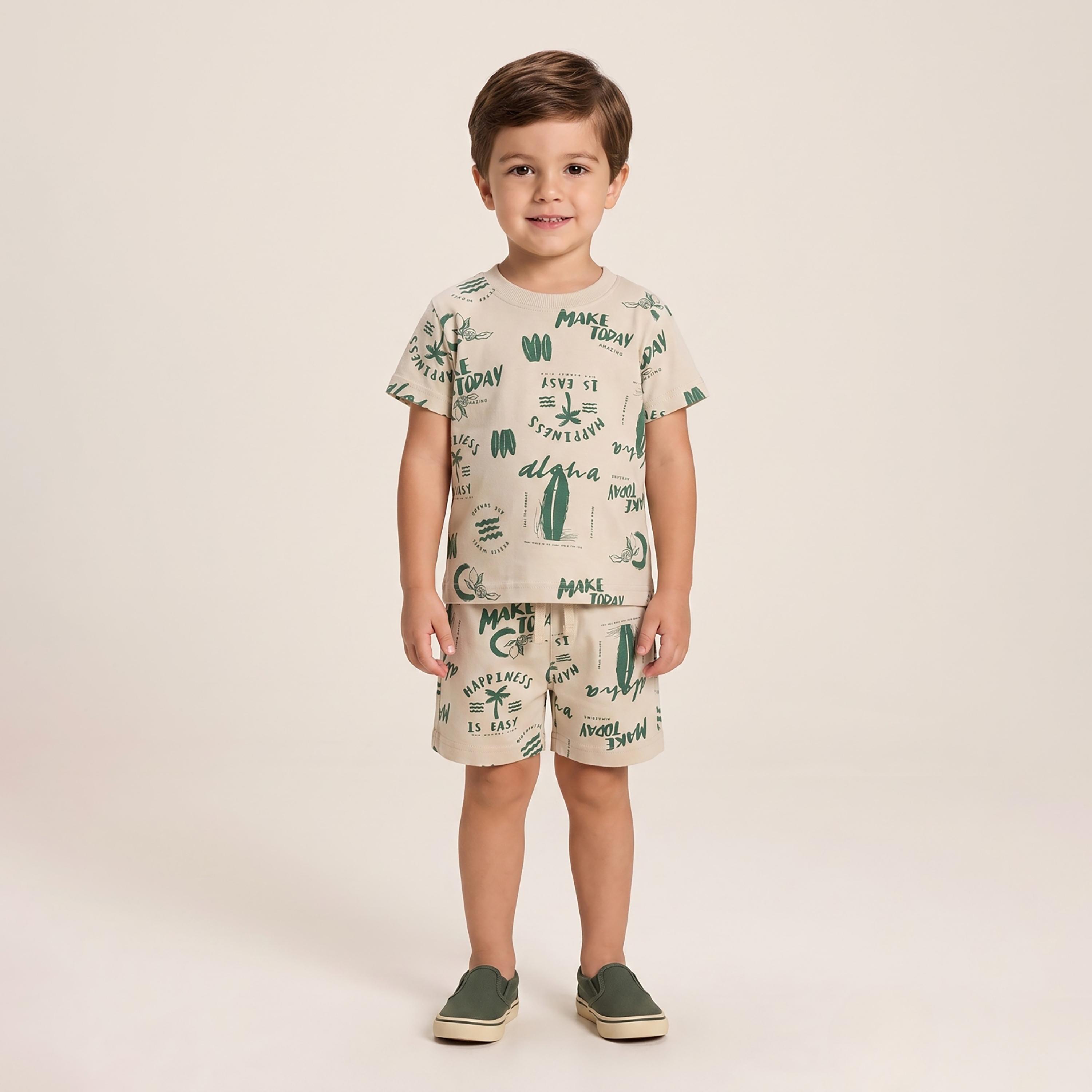 Babyqlo Printed Short Sleeves T-Shirt & Shorts Co-ord Set-boys-clothing-setsandcoords-image-1