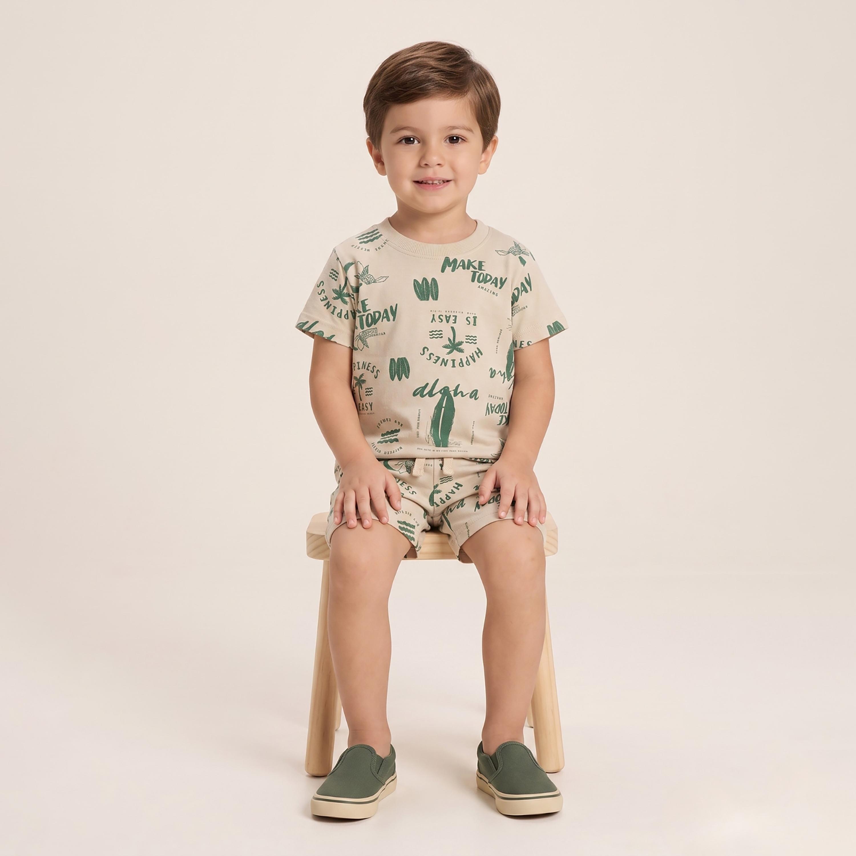Babyqlo Printed Short Sleeves T-Shirt & Shorts Co-ord Set-boys-clothing-setsandcoords-image-3