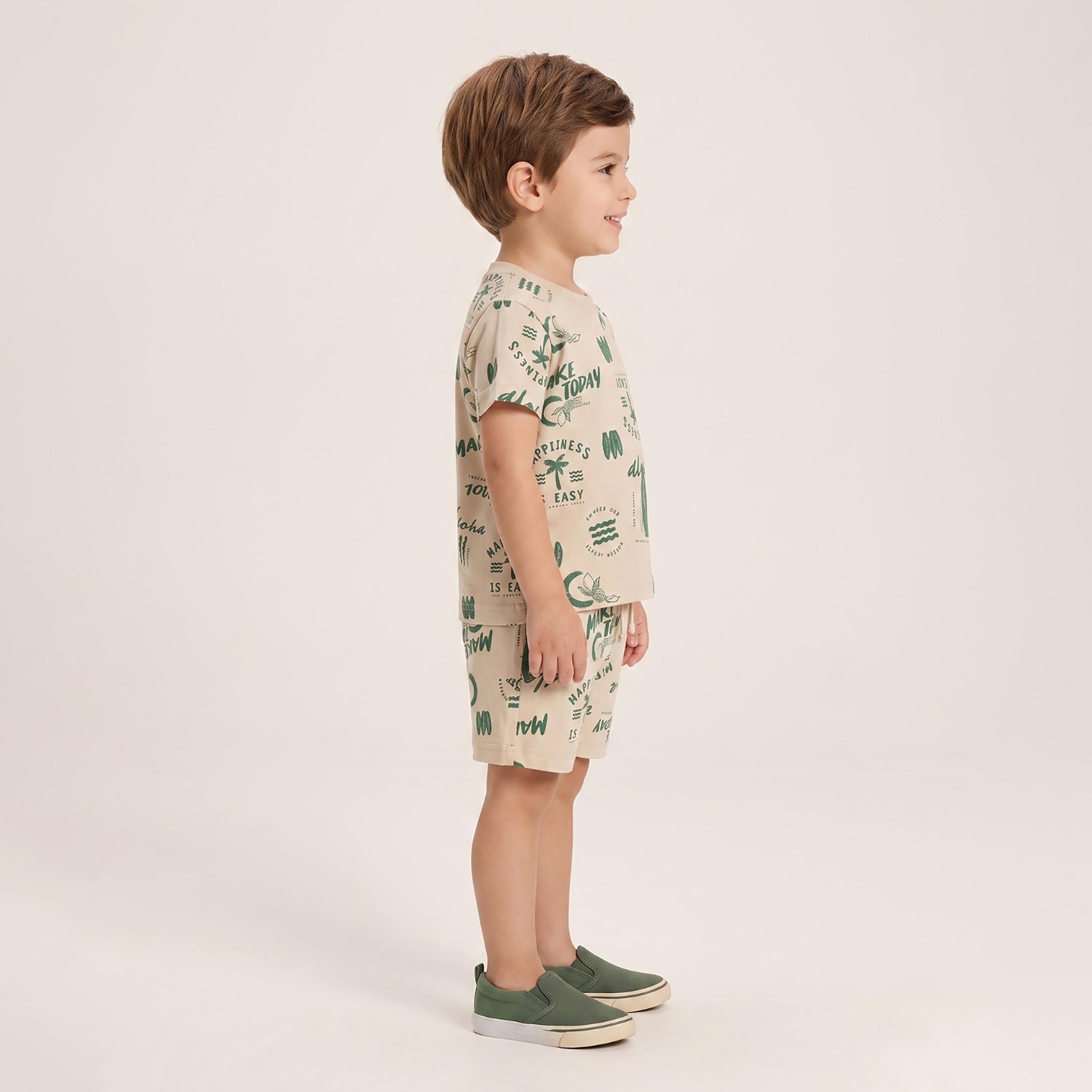 Babyqlo Printed Short Sleeves T-Shirt & Shorts Co-ord Set-boys-clothing-setsandcoords-image-4