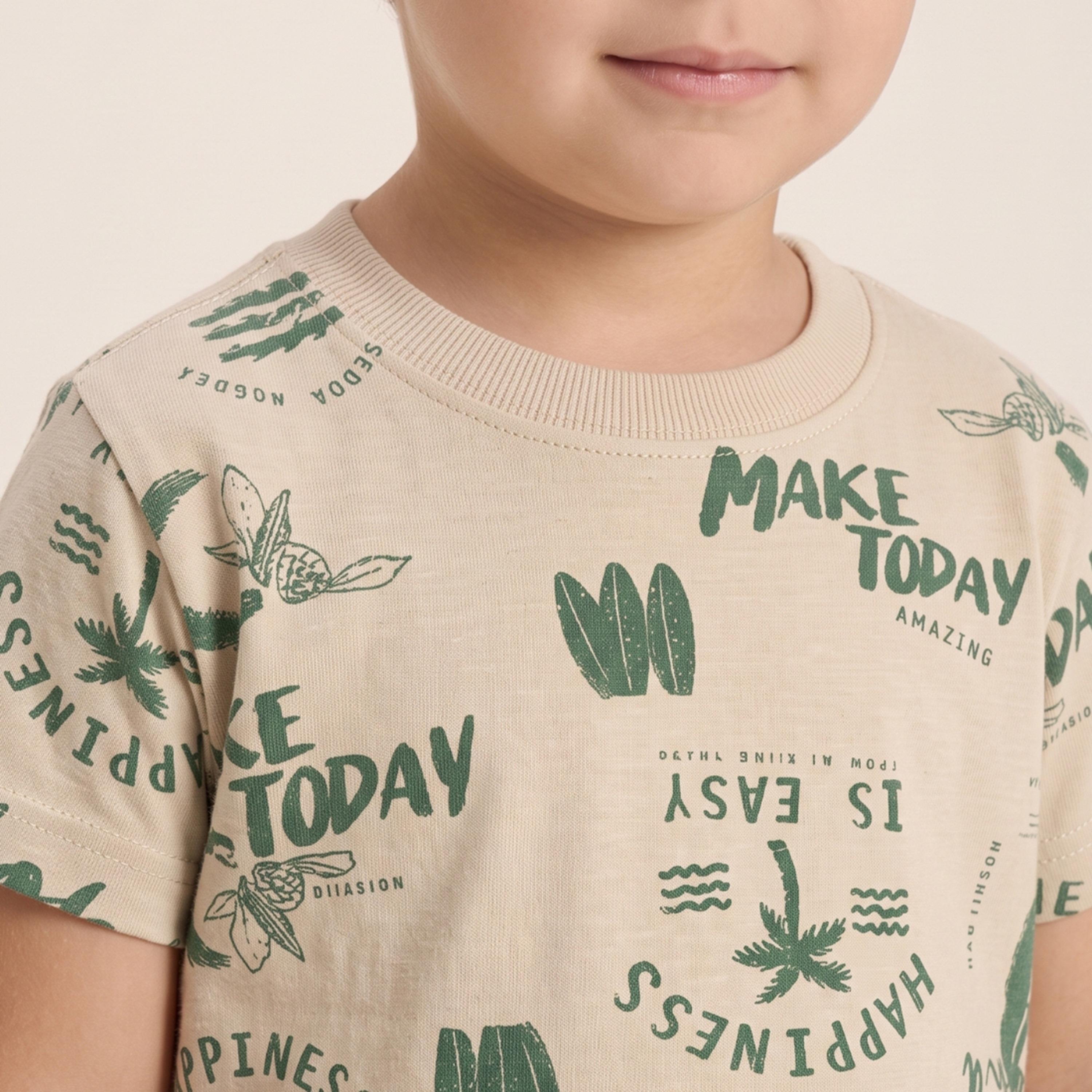 Babyqlo Printed Short Sleeves T-Shirt & Shorts Co-ord Set-boys-clothing-setsandcoords-image-5