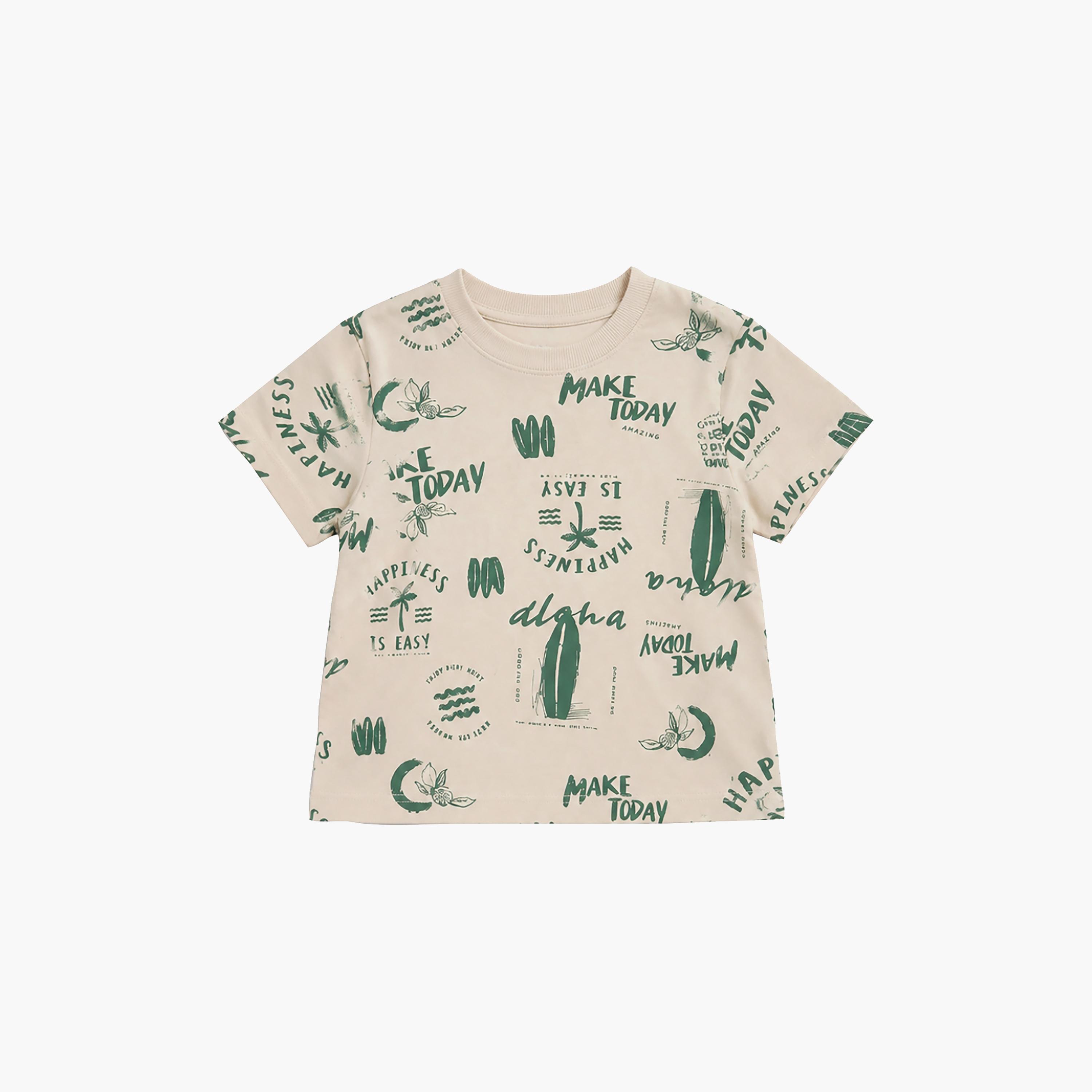Babyqlo Printed Short Sleeves T-Shirt & Shorts Co-ord Set-boys-clothing-setsandcoords-image-7