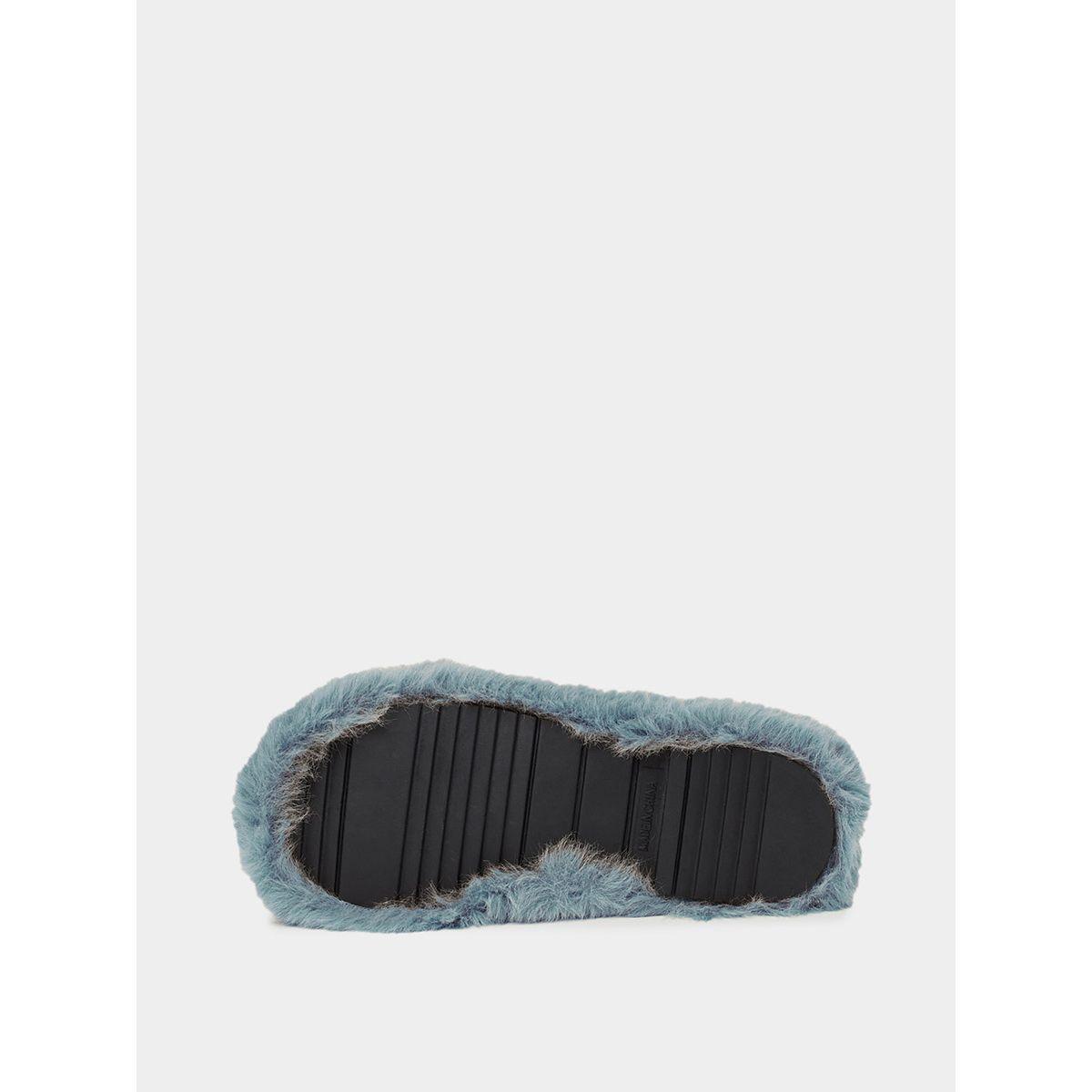 شبشب مزين بفرو اصطناعي و سلسلة من ستايلي-women-shoes-bedroomslippers-image-6
