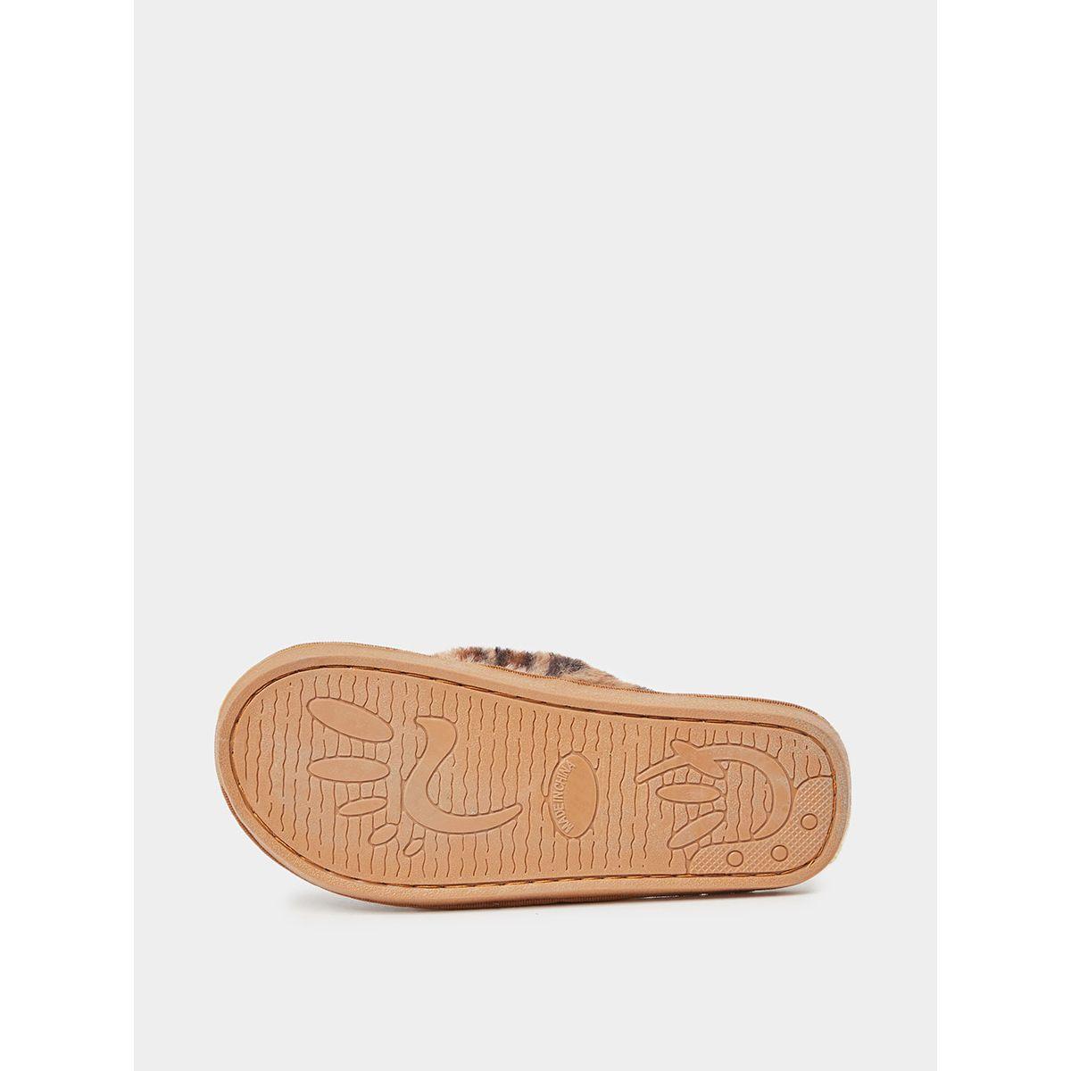 Styli Leopard Print Faux Fur Thong Bedroom Slippers-women-shoes-bedroomslippers-image-7
