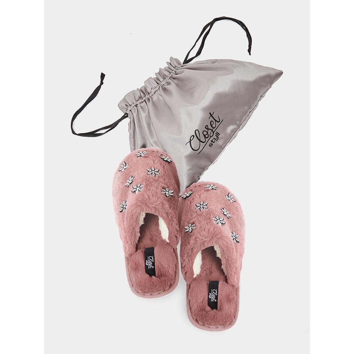 شبشب غرف نوم مزين من ستايلي-women-shoes-bedroomslippers-image-1