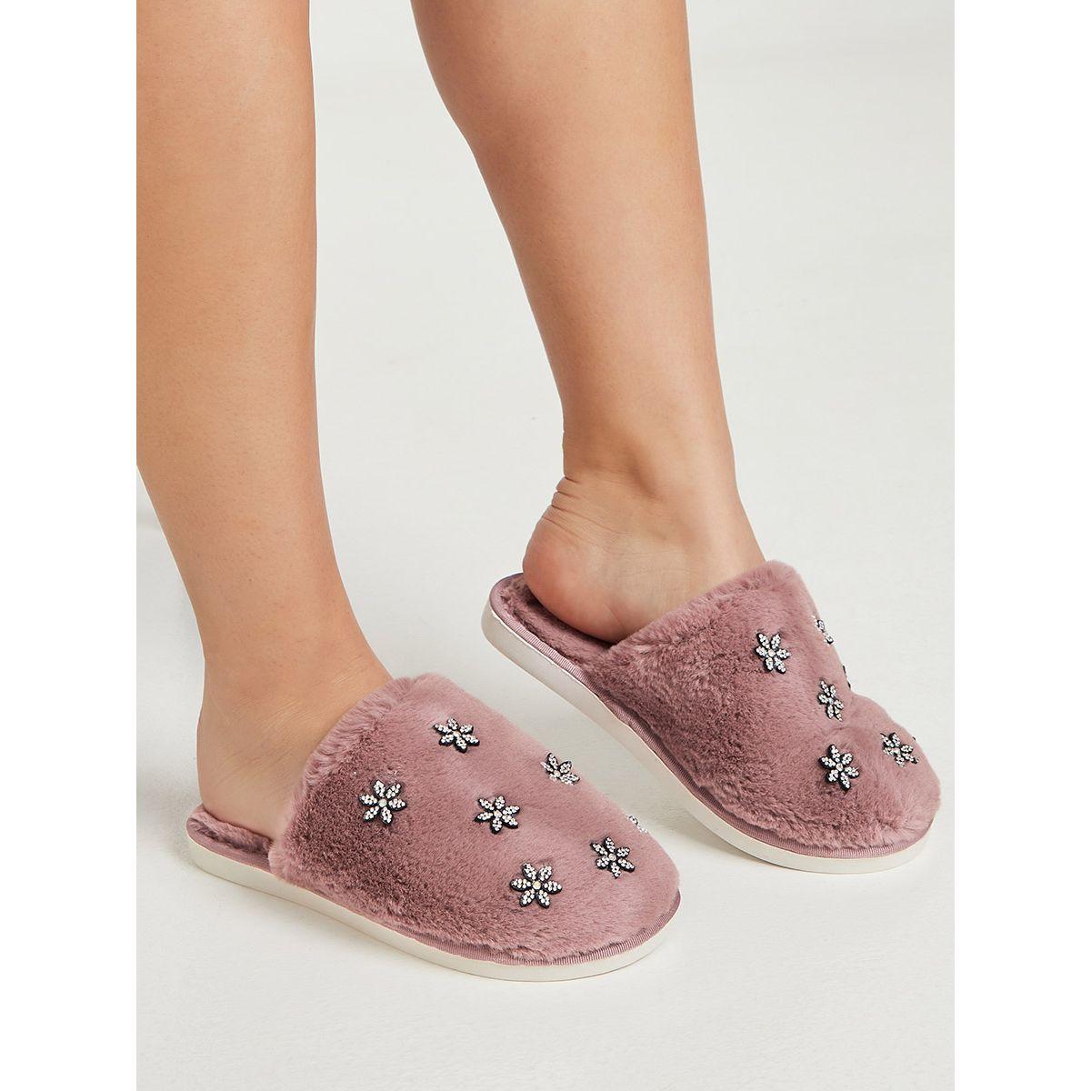 شبشب غرف نوم مزين من ستايلي-women-shoes-bedroomslippers-image-2