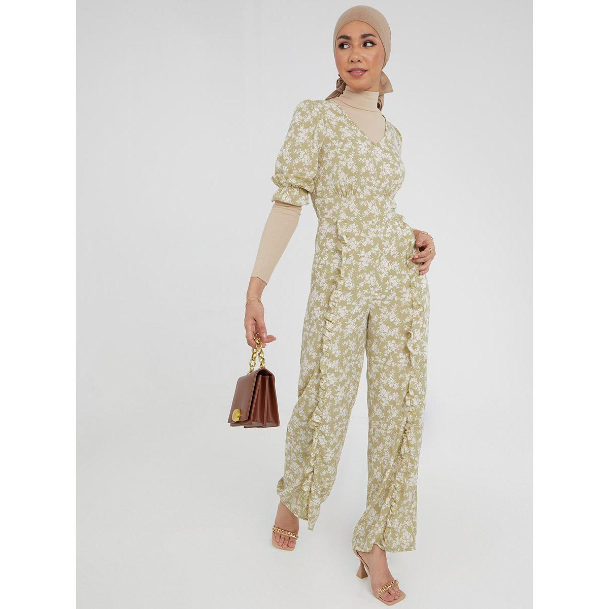 جمبسوت بقصة واسعة وكشكش من ريد تايب-women-clothing-jumpsuits-image-1