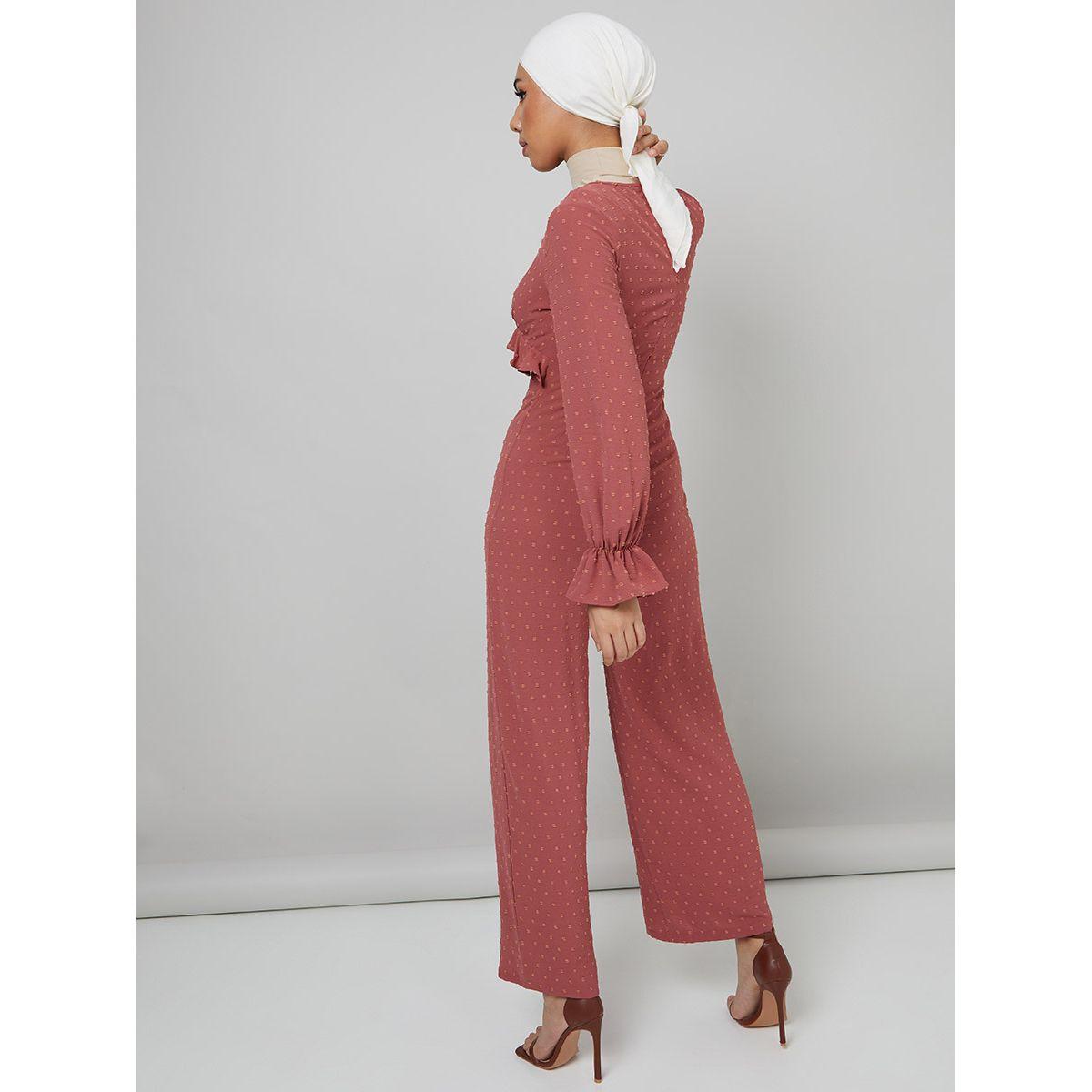 جمبسوت باكمام طويلة وكشكش من ريد تايب-women-clothing-jumpsuits-image-3