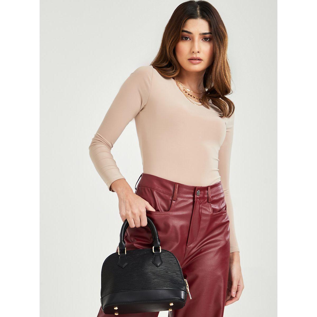 Styli Textured Handbag with Detachable Strap-women-bagsandwallets-handbags-image-2