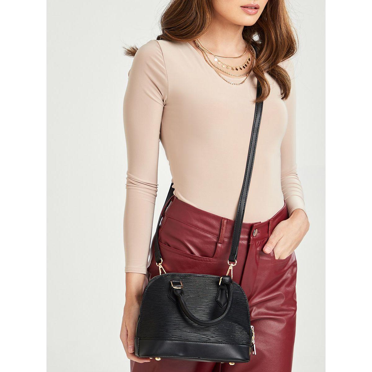 Styli Textured Handbag with Detachable Strap-women-bagsandwallets-handbags-image-3