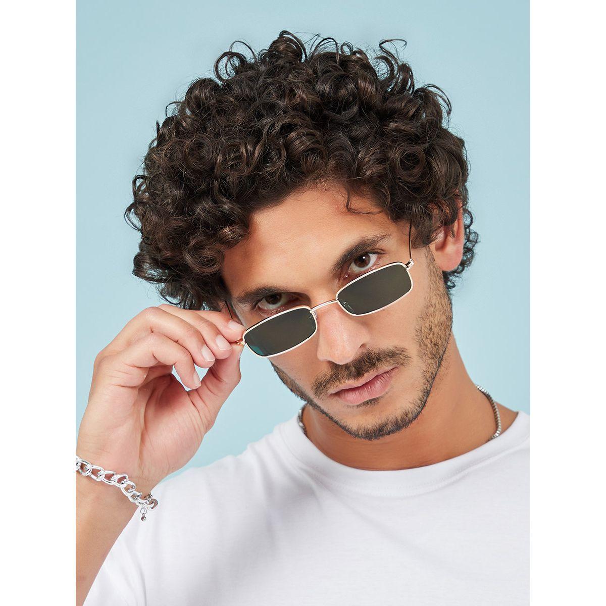 Styli Unisex Rectangle Frame Sunglasses-men-sunglasses-image-2