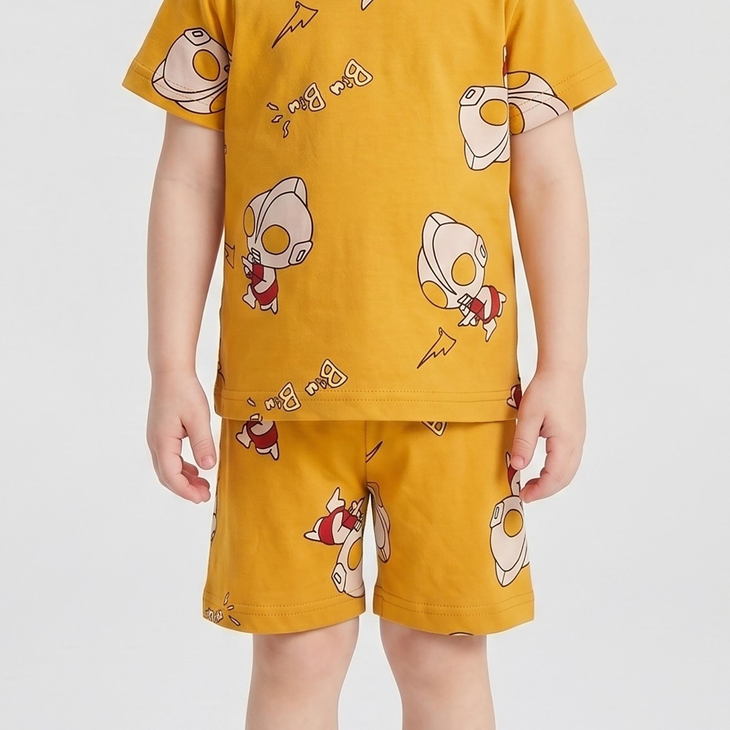 Babyqlo Rocket Print Short Sleeves T-Shirt & Shorts Co-ord Set-boys-clothing-setsandcoords-image-5