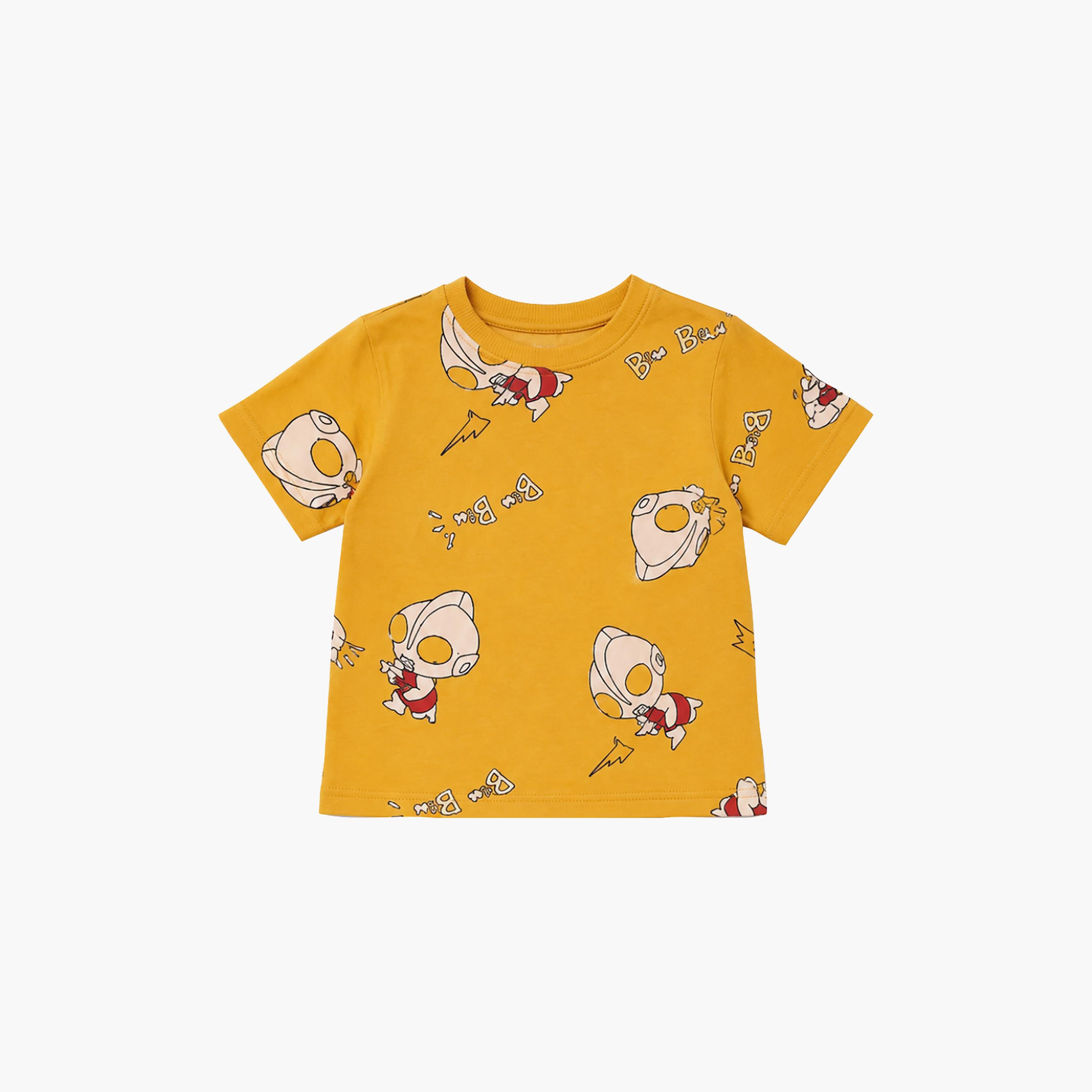 Babyqlo Rocket Print Short Sleeves T-Shirt & Shorts Co-ord Set-boys-clothing-setsandcoords-image-7