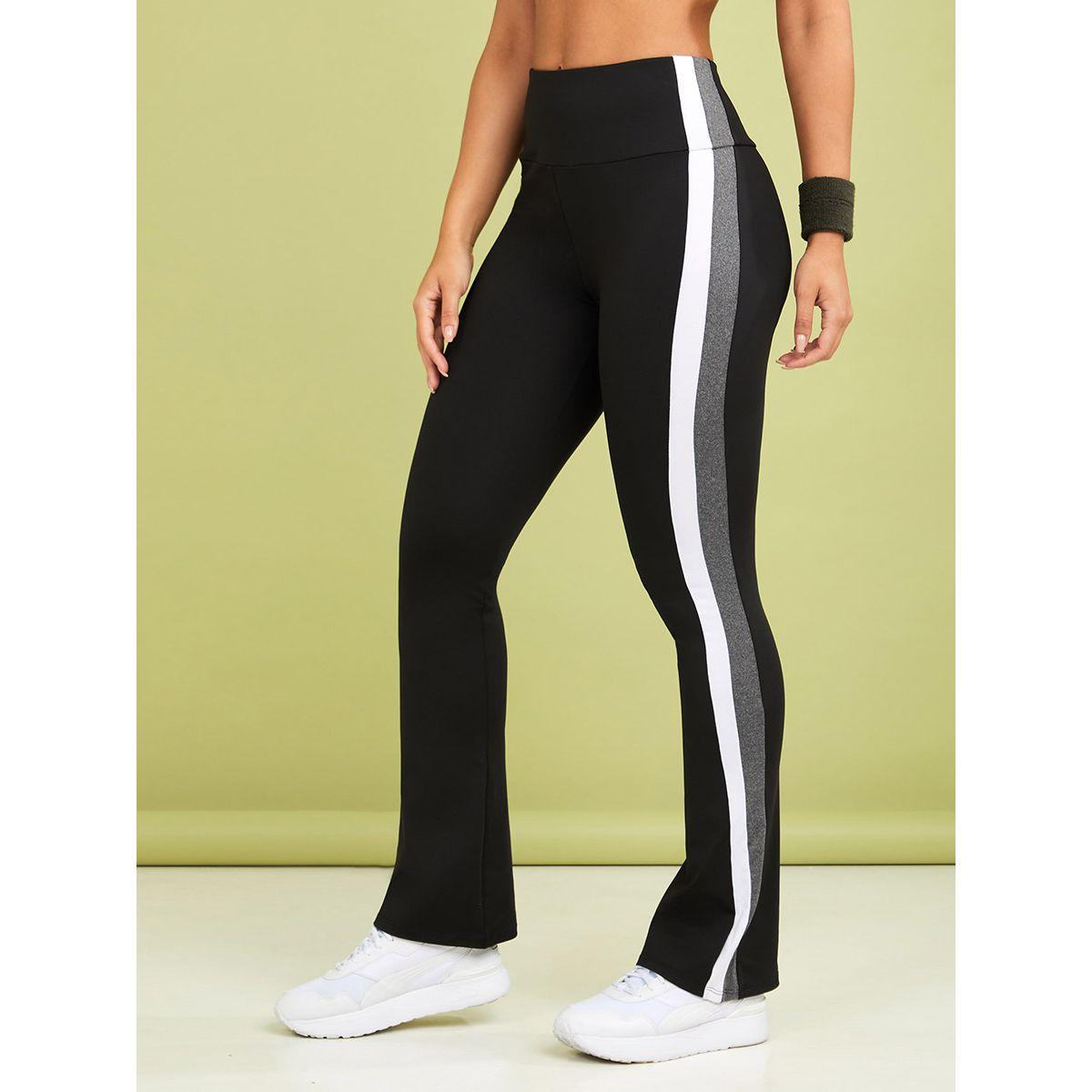 Styli Contrast Trim Detail Sports Bra and Side Stripe Flare Leggings Active Set-sports-women-clothing-trackpantsandtracksuits-image-3