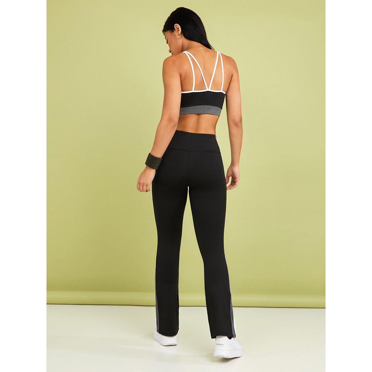 Styli Contrast Trim Detail Sports Bra and Side Stripe Flare Leggings Active Set-sports-women-clothing-trackpantsandtracksuits-image-5