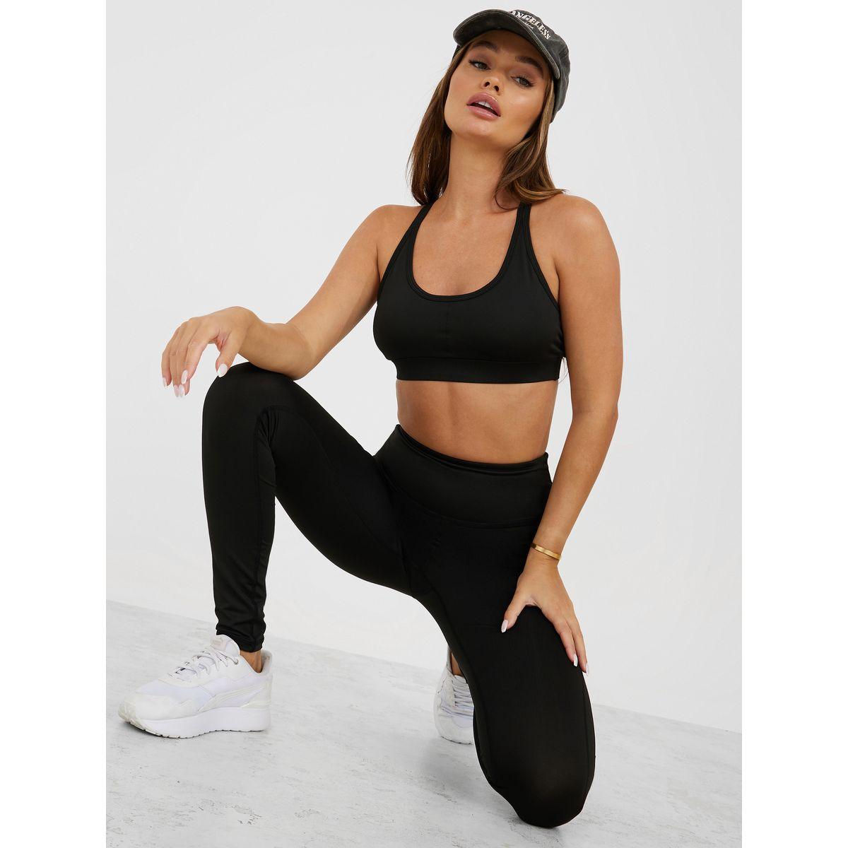 Styli Active Pack of 3 - Melange Open Twist Back Top Racerback Sports Bra and Active Legging Set-sports-women-clothing-trackpantsandtracksuits-image-5