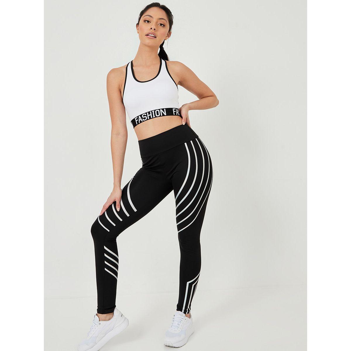 ليقنز رياضي مزين بخطوط من ستايلي-women-clothing-sportswearandactivewear-bottoms-image-2