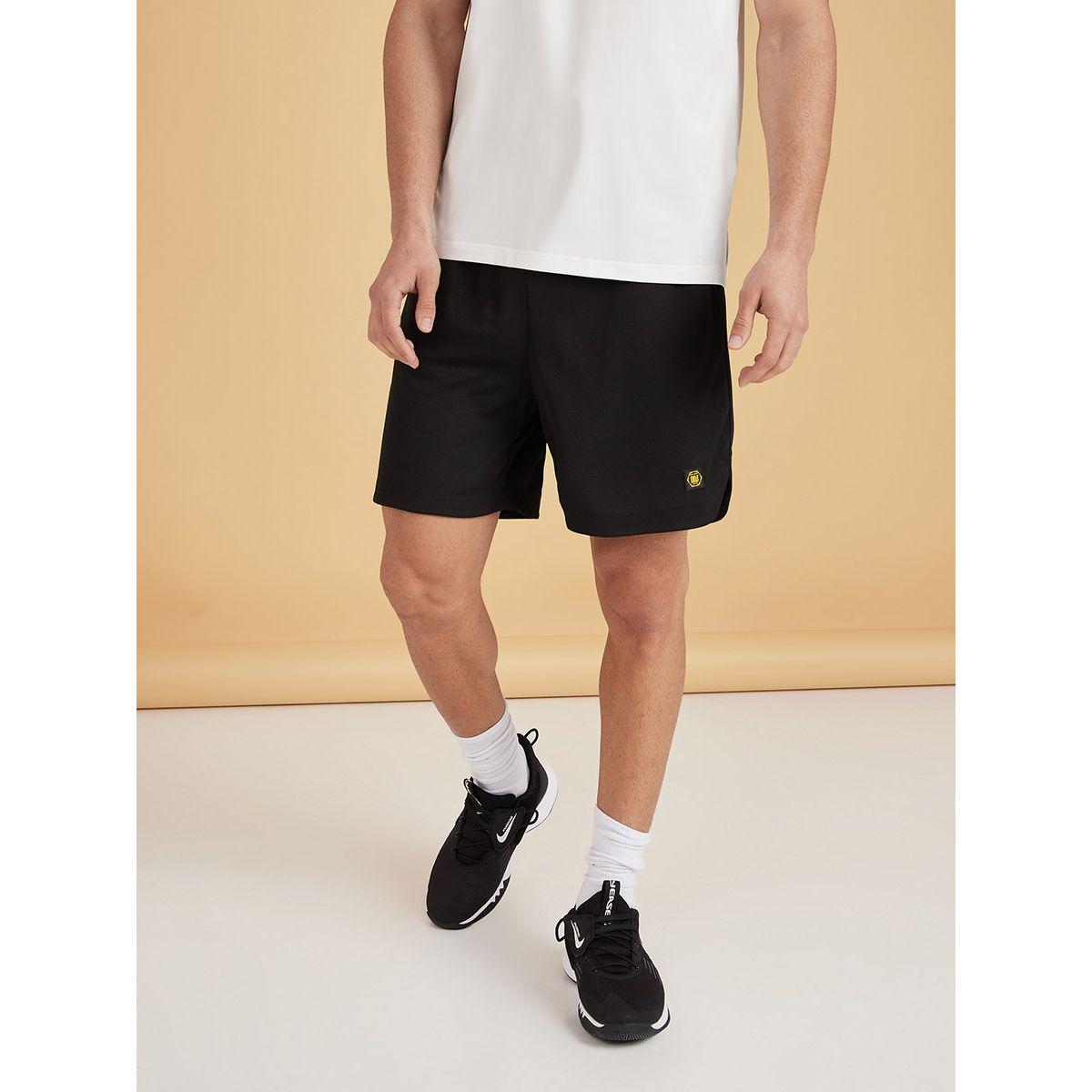 Styli Solid Active Shorts with Drawstring Waist-men-clothing-sportswearandactivewear-bottoms-image-1