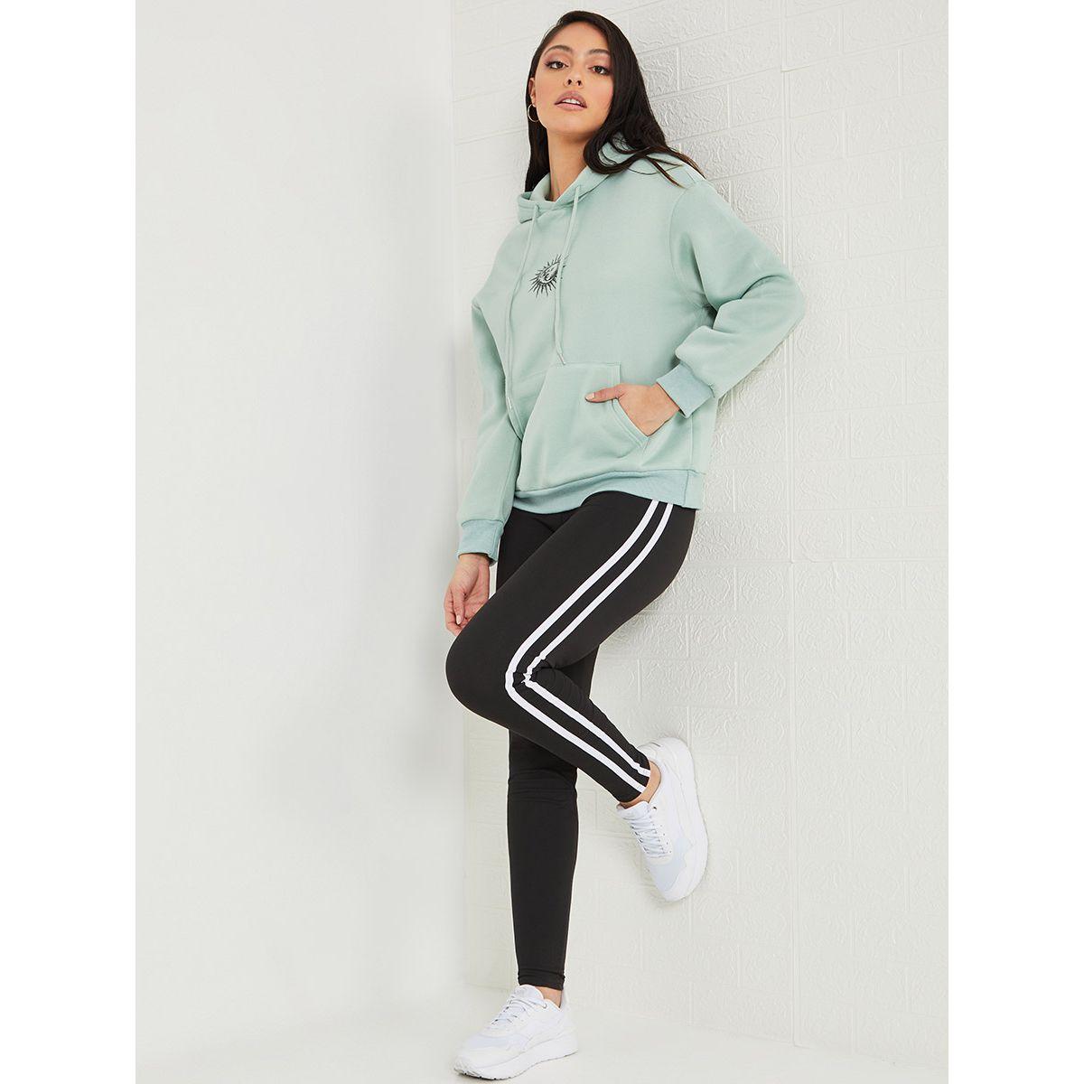 Styli Contrast Dual Side Striped Leggings with Drawstring Detail-women-clothing-bottoms-leggings-image-2