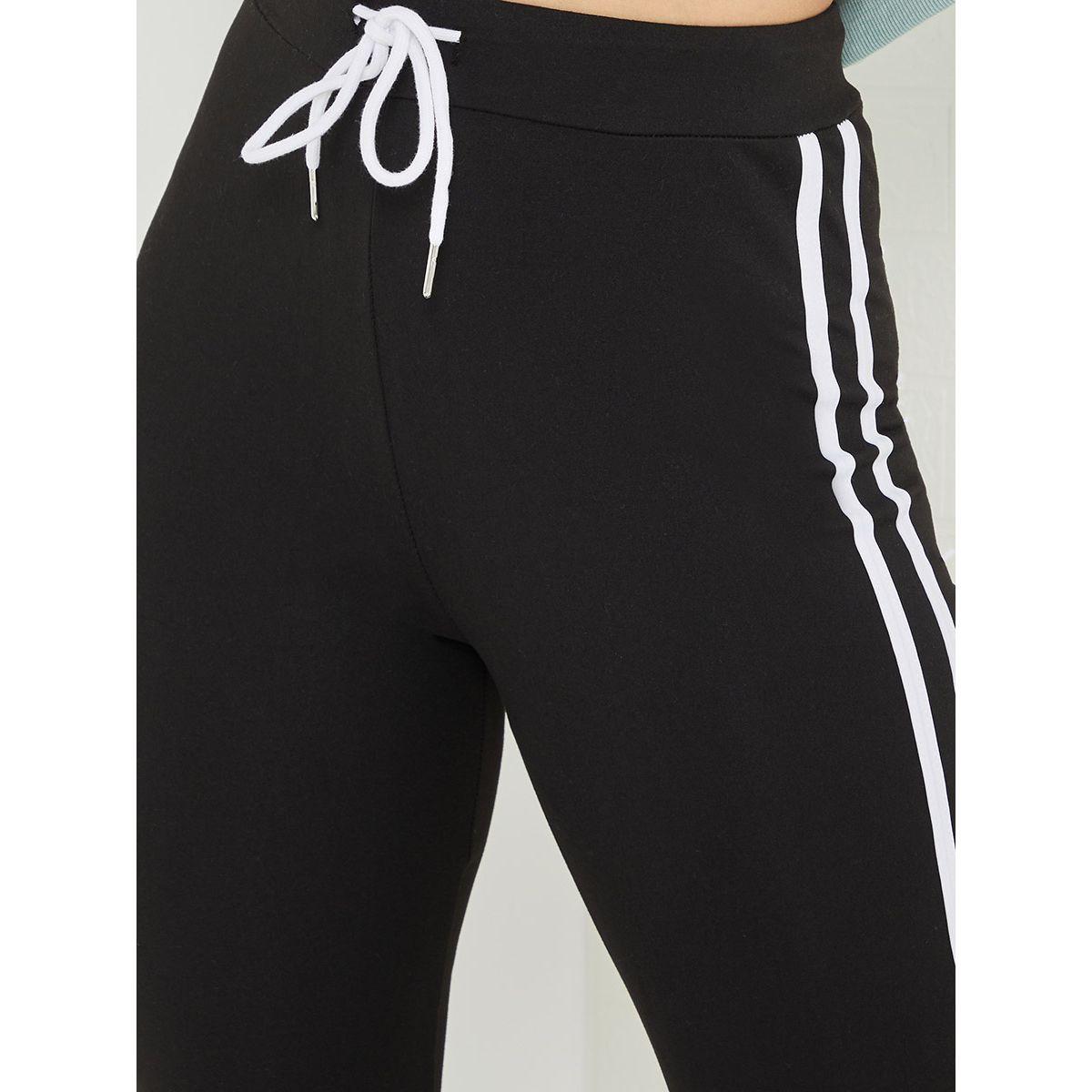 Styli Contrast Dual Side Striped Leggings with Drawstring Detail-women-clothing-bottoms-leggings-image-3
