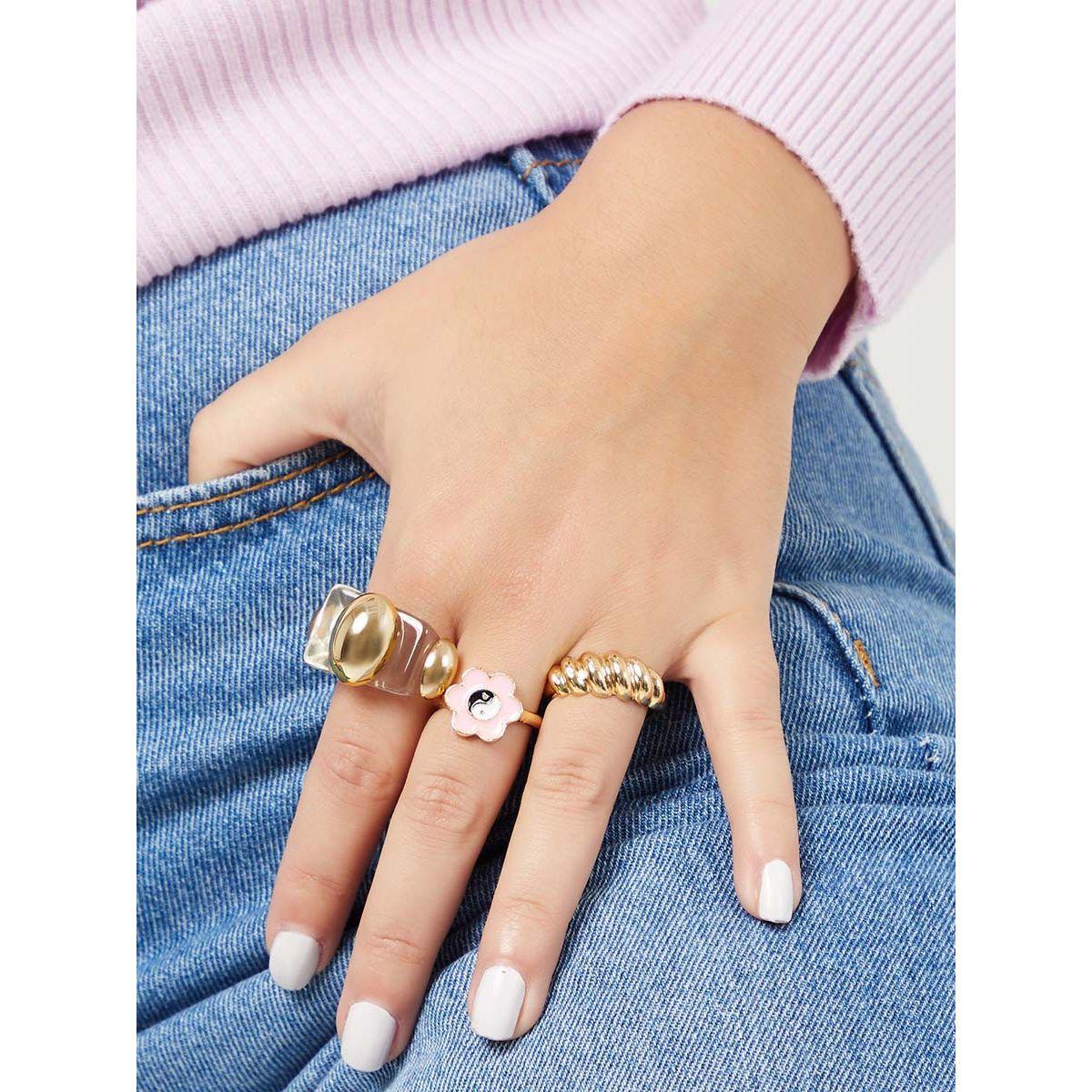 مجموعة من 3 خواتم عصرية من ستايلي-women-watchesandjewellery-jewellery-rings-image-1