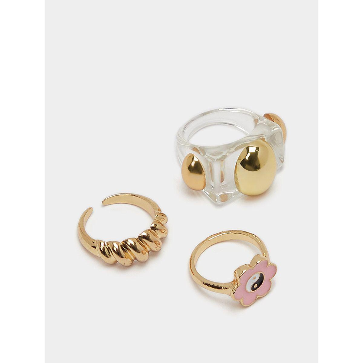 مجموعة من 3 خواتم عصرية من ستايلي-women-watchesandjewellery-jewellery-rings-image-2