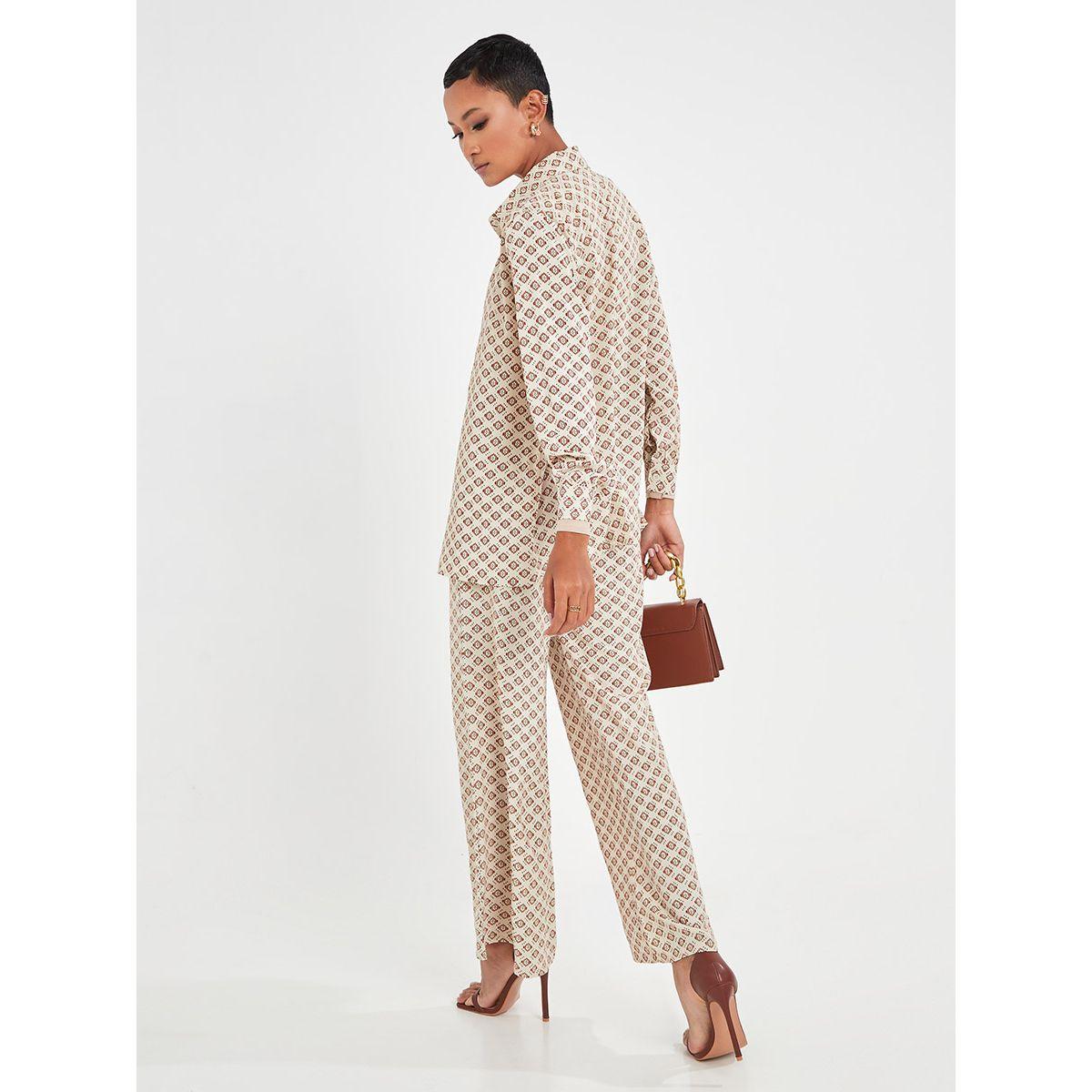 Styli Geo Print Longline Shirt with Wide Leg Trouser Co-Ord Set-women-clothing-coordsets-image-6