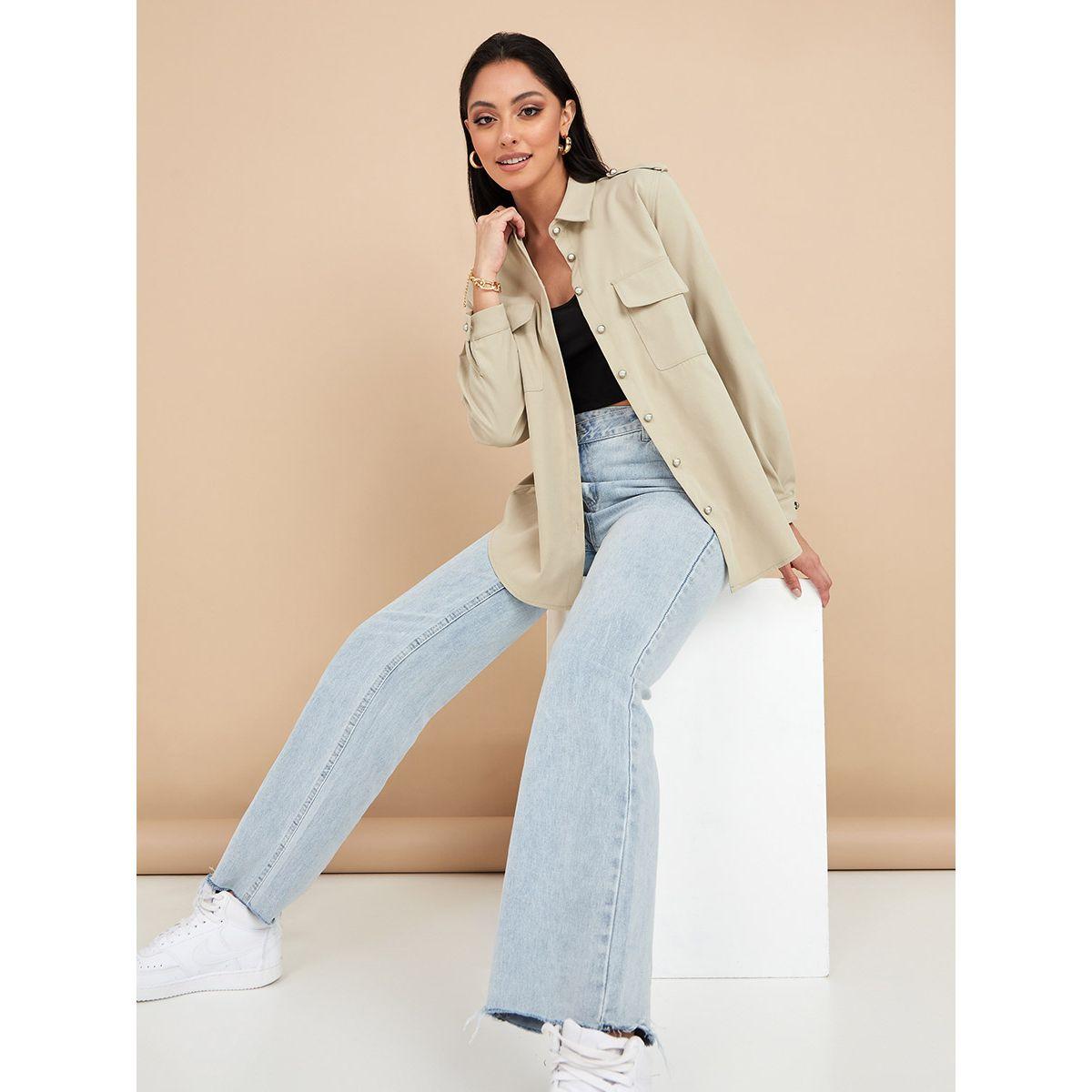 Styli Long Sleeves Flap Pocket Detail Oversized Shirt-women-clothing-shirtsandblouses-shirts-image-2