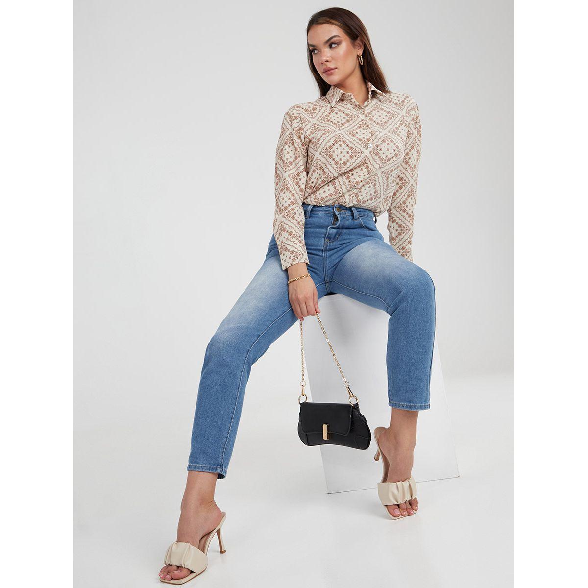بلوزة مطبعة بطبعات صغيرة من ريد تايب-women-clothing-shirtsandblouses-shirts-image-4