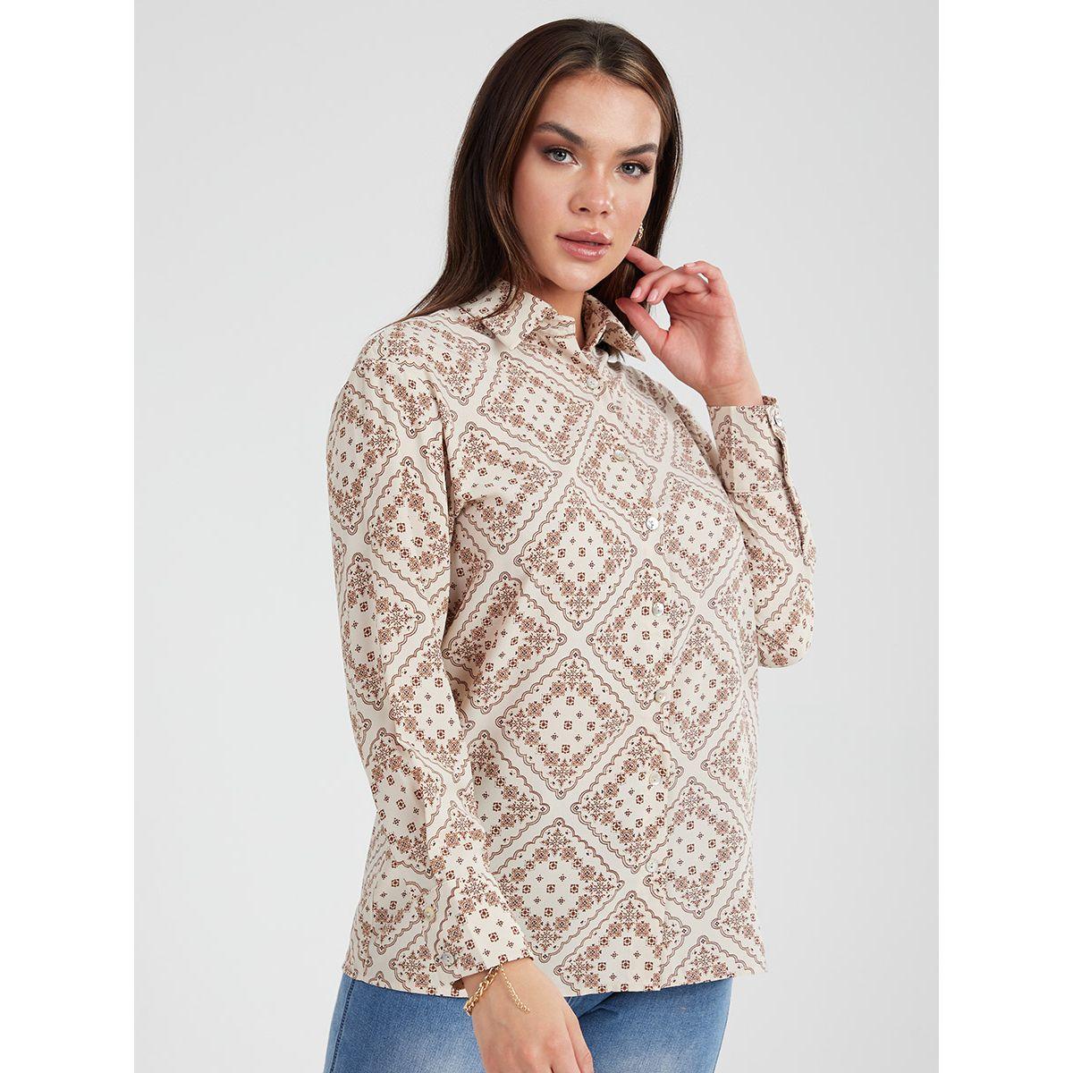 بلوزة مطبعة بطبعات صغيرة من ريد تايب-women-clothing-shirtsandblouses-shirts-image-3