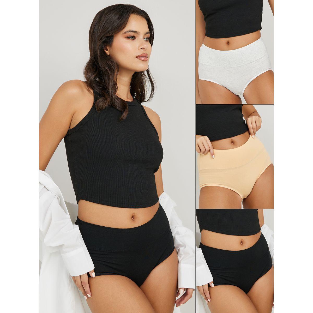 Styli Pack of 3 - Cotton Plain Pastel Short-women-clothing-lingerie-panties-image-1