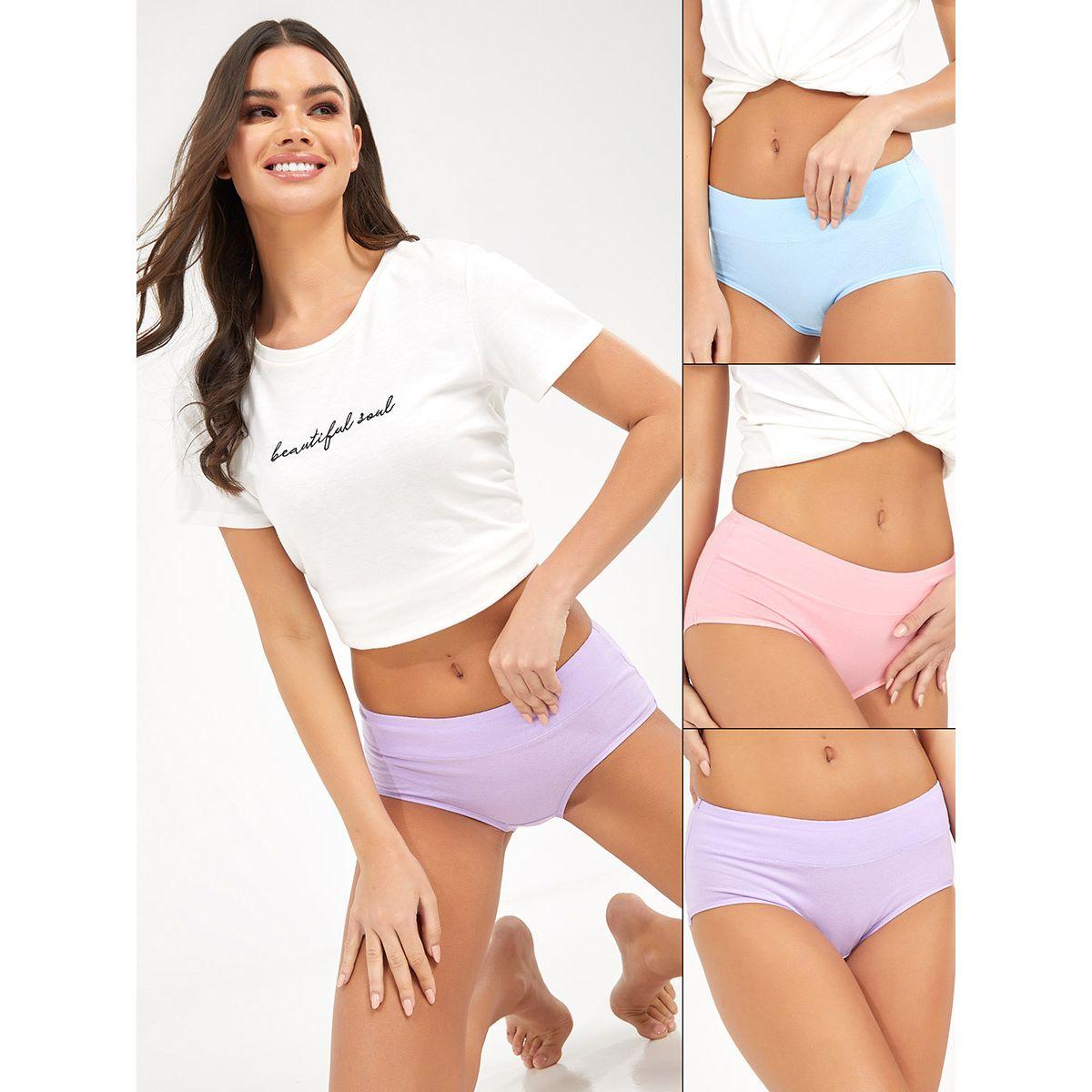 Styli Pack of 3 - Solid Pastel Shorts-women-clothing-lingerie-panties-image-1