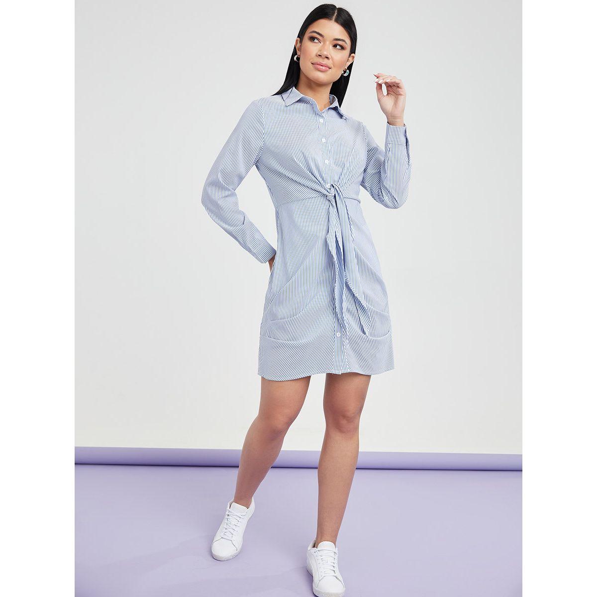 فستان ميدي مخطط باكمام طويلة من ريد تايب-women-clothing-dresses-image-1