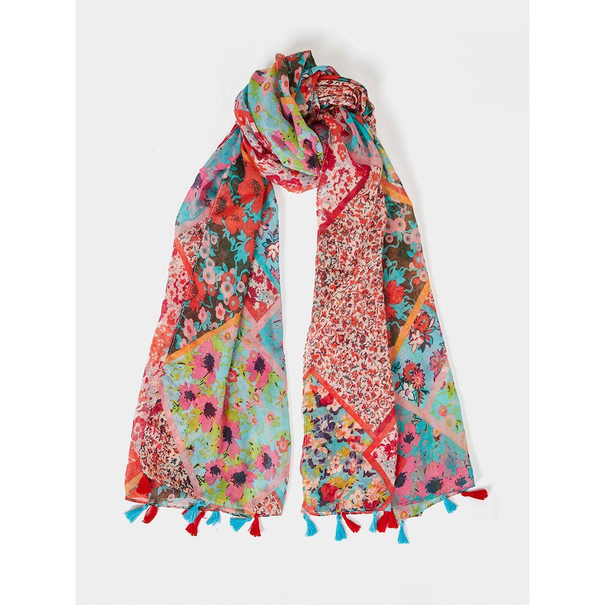 وشاح مطبع ومزين بشراشيب من ستايلي-women-winterwear-scarves-image-1