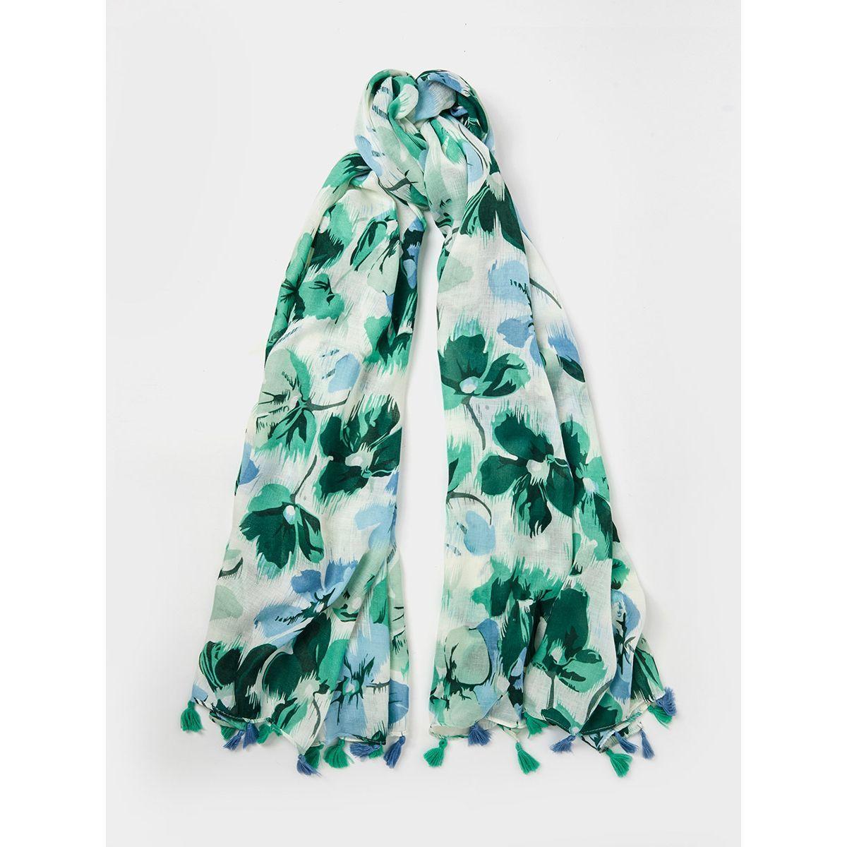 Styli Floral Print Scarf with Tassel-women-winterwear-scarves-image-1