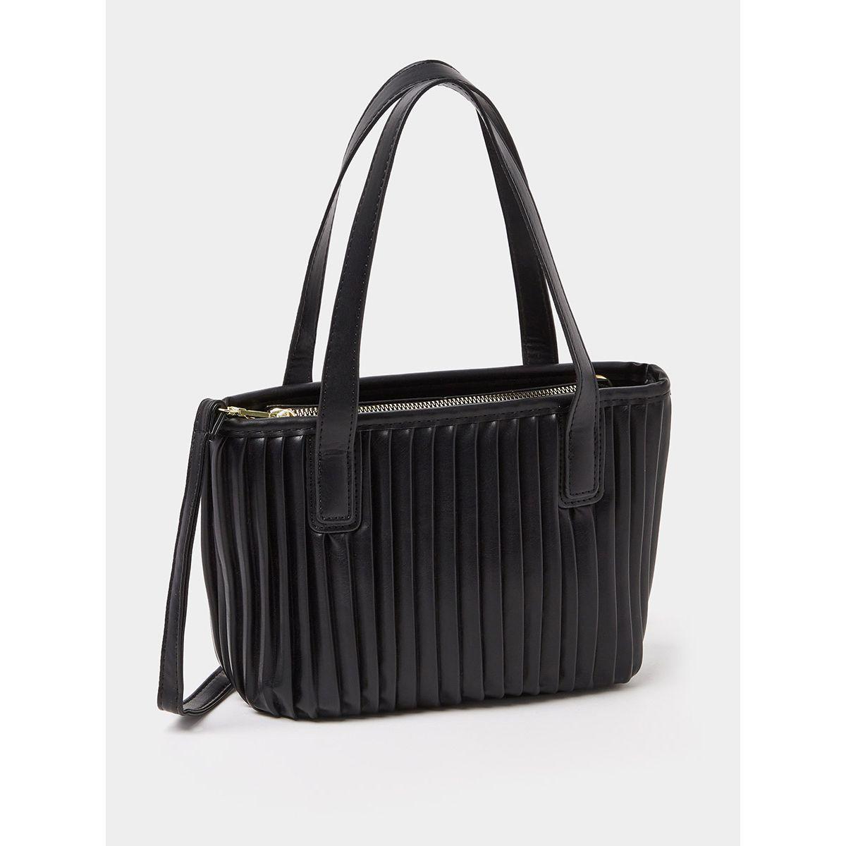 Styli Chain Embellished Pleated Detail Handbag-women-bagsandwallets-handbags-image-1