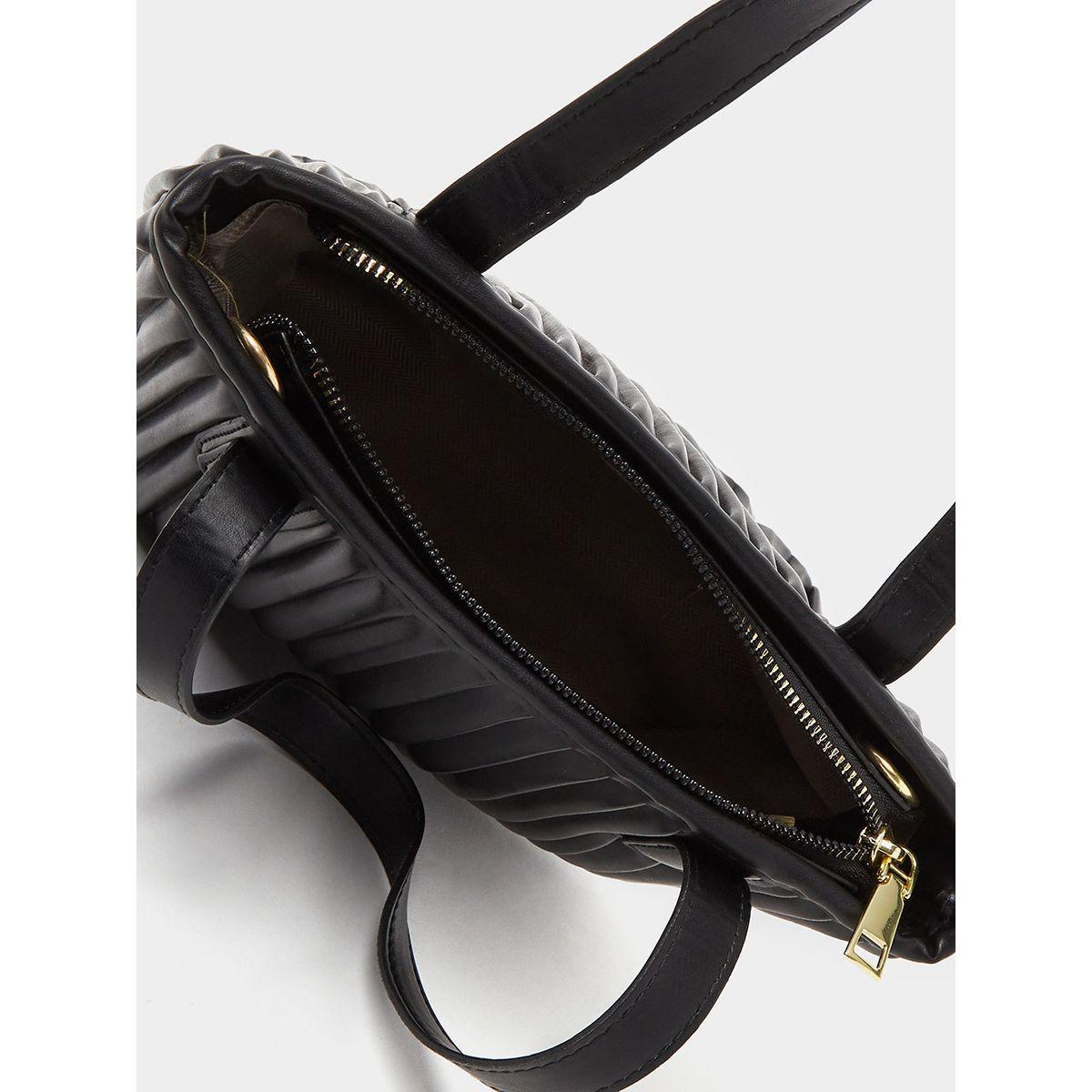 Styli Chain Embellished Pleated Detail Handbag-women-bagsandwallets-handbags-image-4