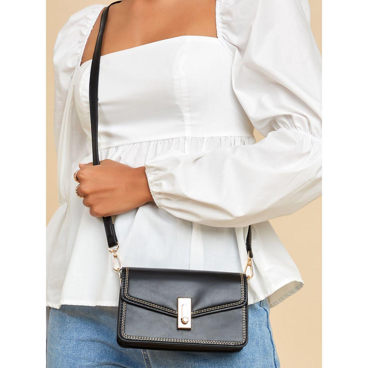 Styli Stiched Gold Detailed Crossbody Bag-women-bagsandwallets-handbags-image-2