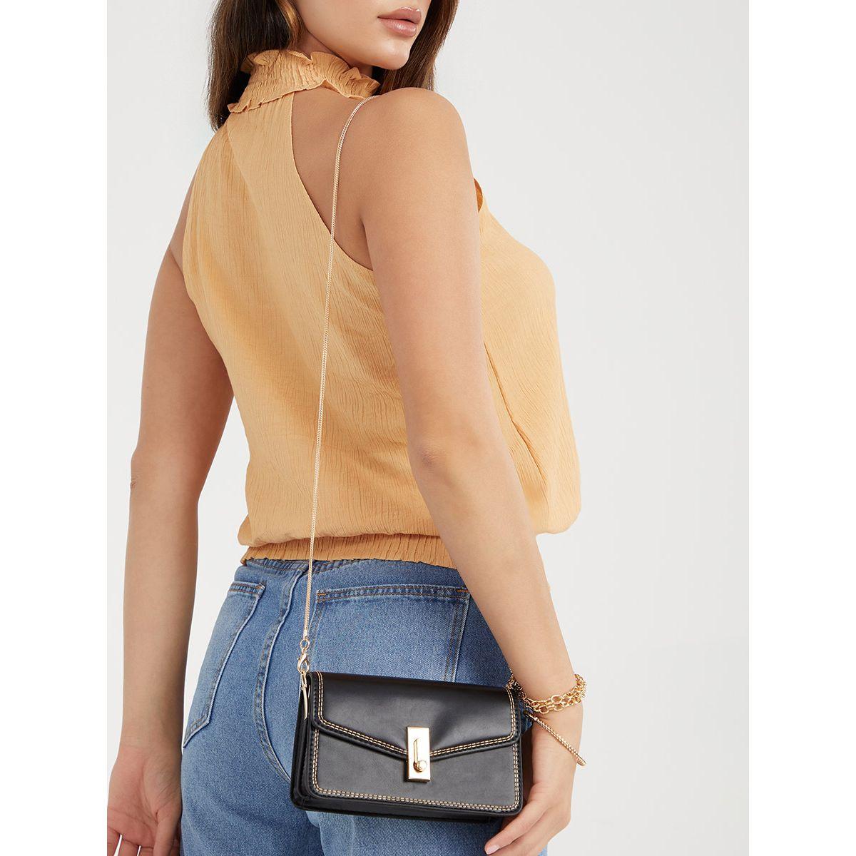 Styli Stiched Gold Detailed Crossbody Bag-women-bagsandwallets-handbags-image-3