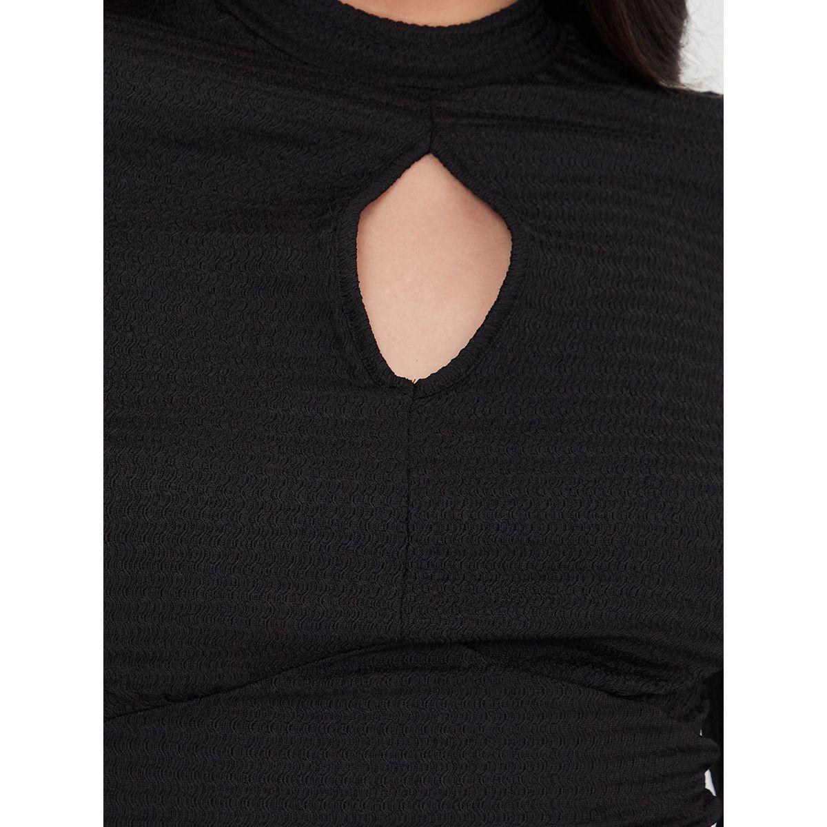 Styli Keyhole Neck Long Sleeves Knit Top-women-clothing-shirtsandblouses-blouses-image-3