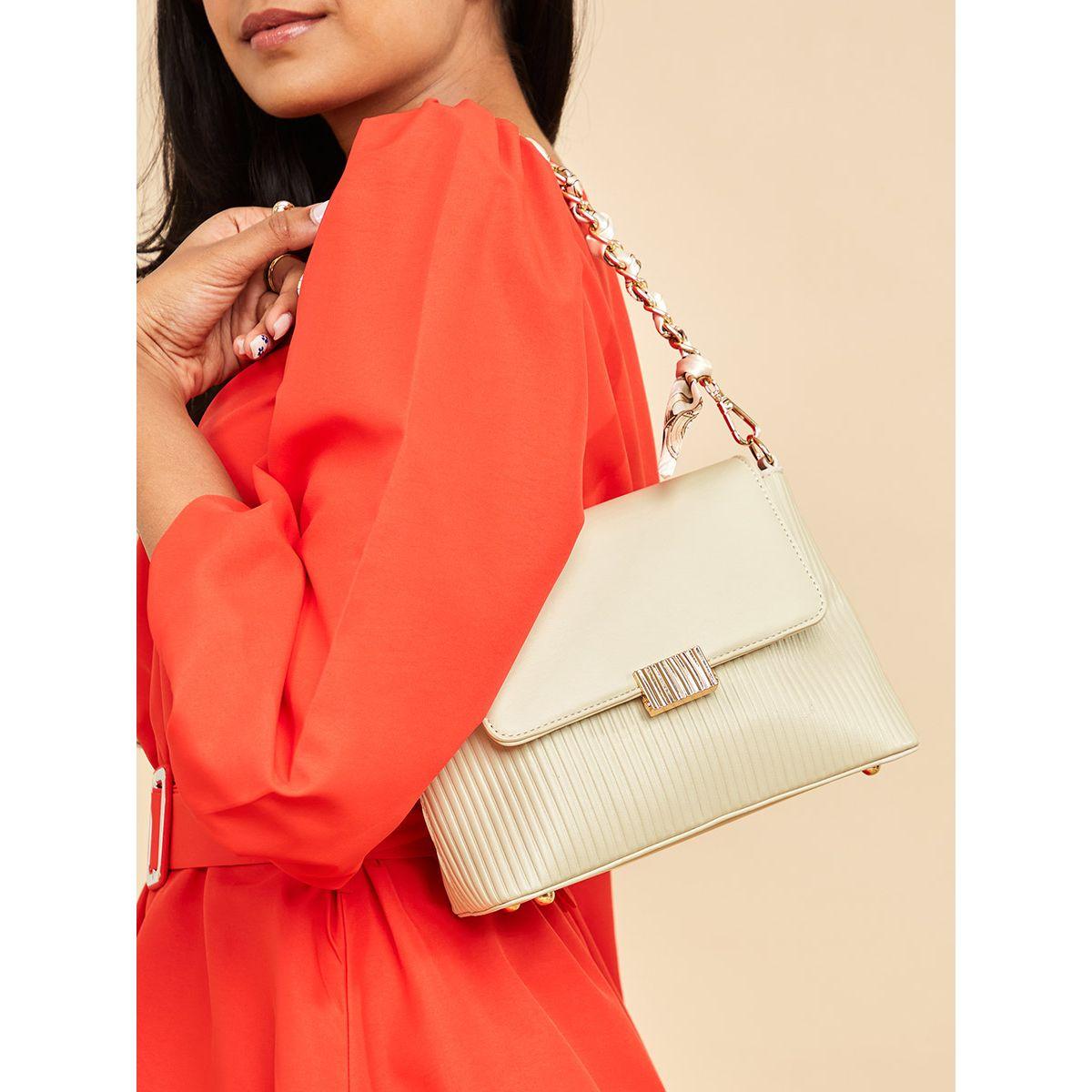 Styli Ribbon Chain Strap Detail Flap Shoulder Bag-women-bagsandwallets-handbags-image-3