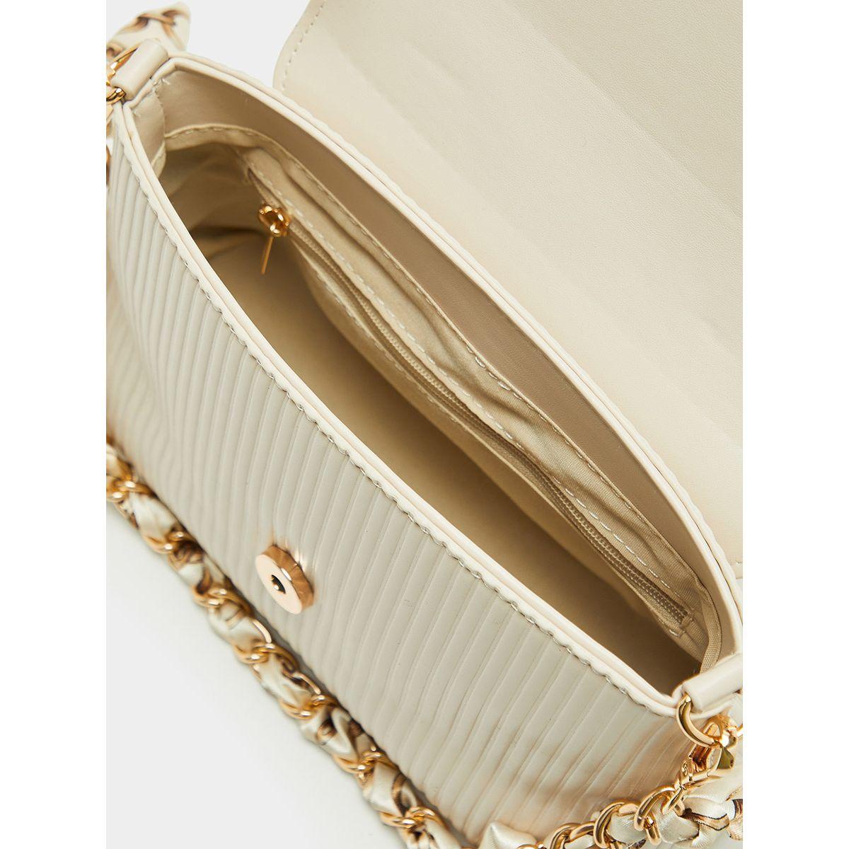 Styli Ribbon Chain Strap Detail Flap Shoulder Bag-women-bagsandwallets-handbags-image-4