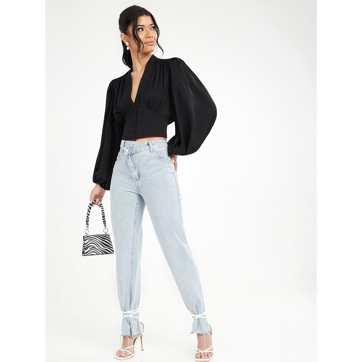 بلوزة باكمام بالون وازرار غلق من ستايلي-women-clothing-shirtsandblouses-blouses-image-2