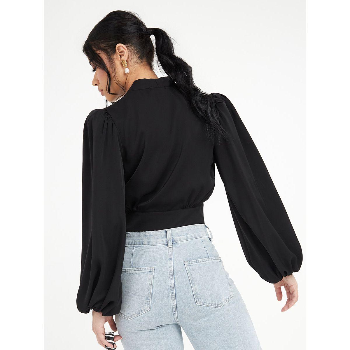 بلوزة باكمام بالون وازرار غلق من ستايلي-women-clothing-shirtsandblouses-blouses-image-4