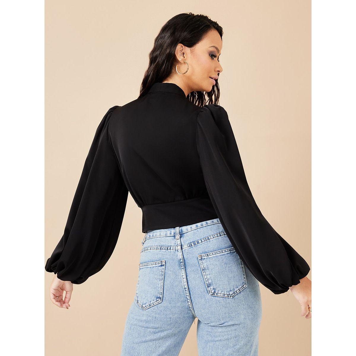 بلوزة باكمام بالون وازرار غلق من ستايلي-women-clothing-shirtsandblouses-blouses-image-5