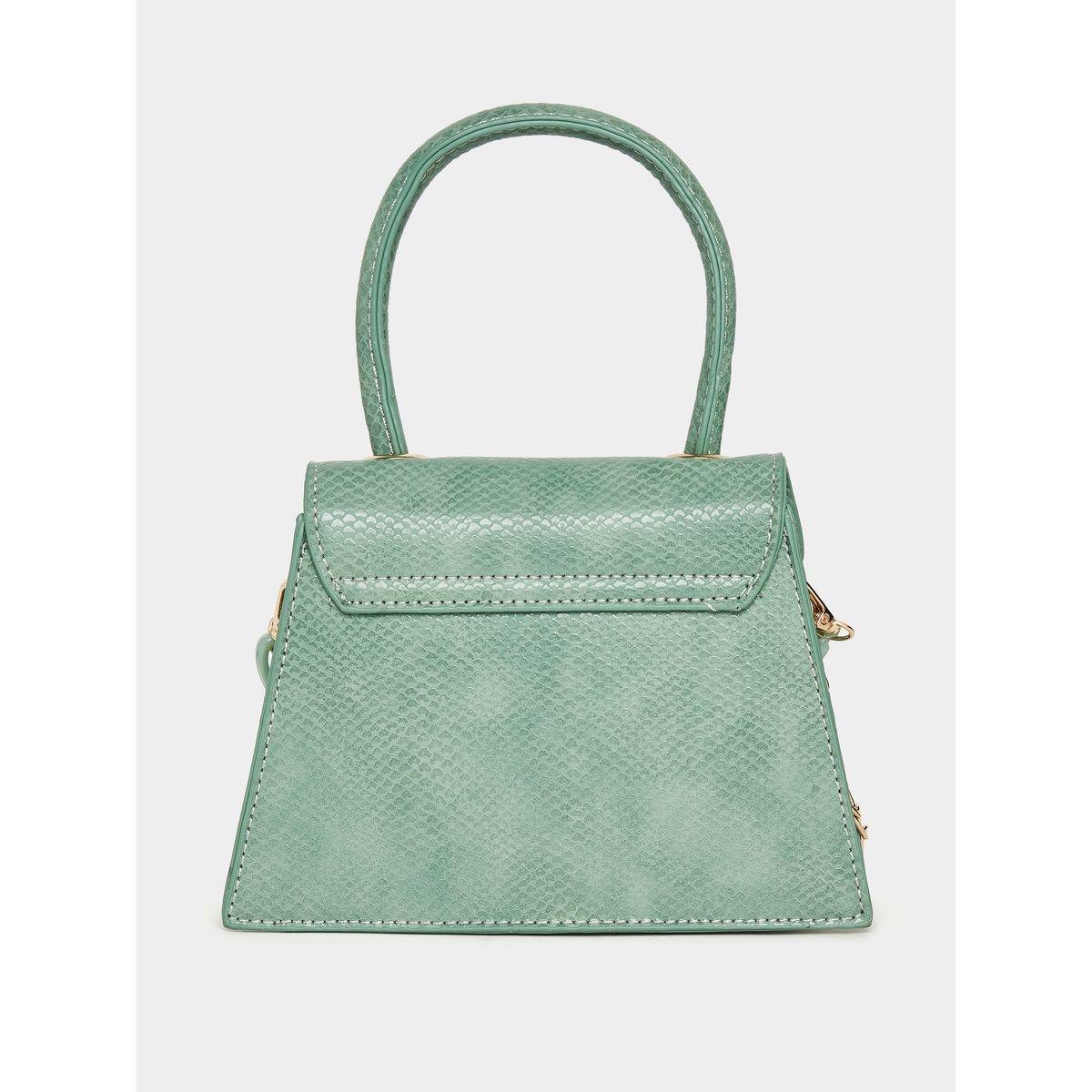 Styli Snakeskin Textured Flap Handbag with Chain Detail-women-bagsandwallets-handbags-image-3